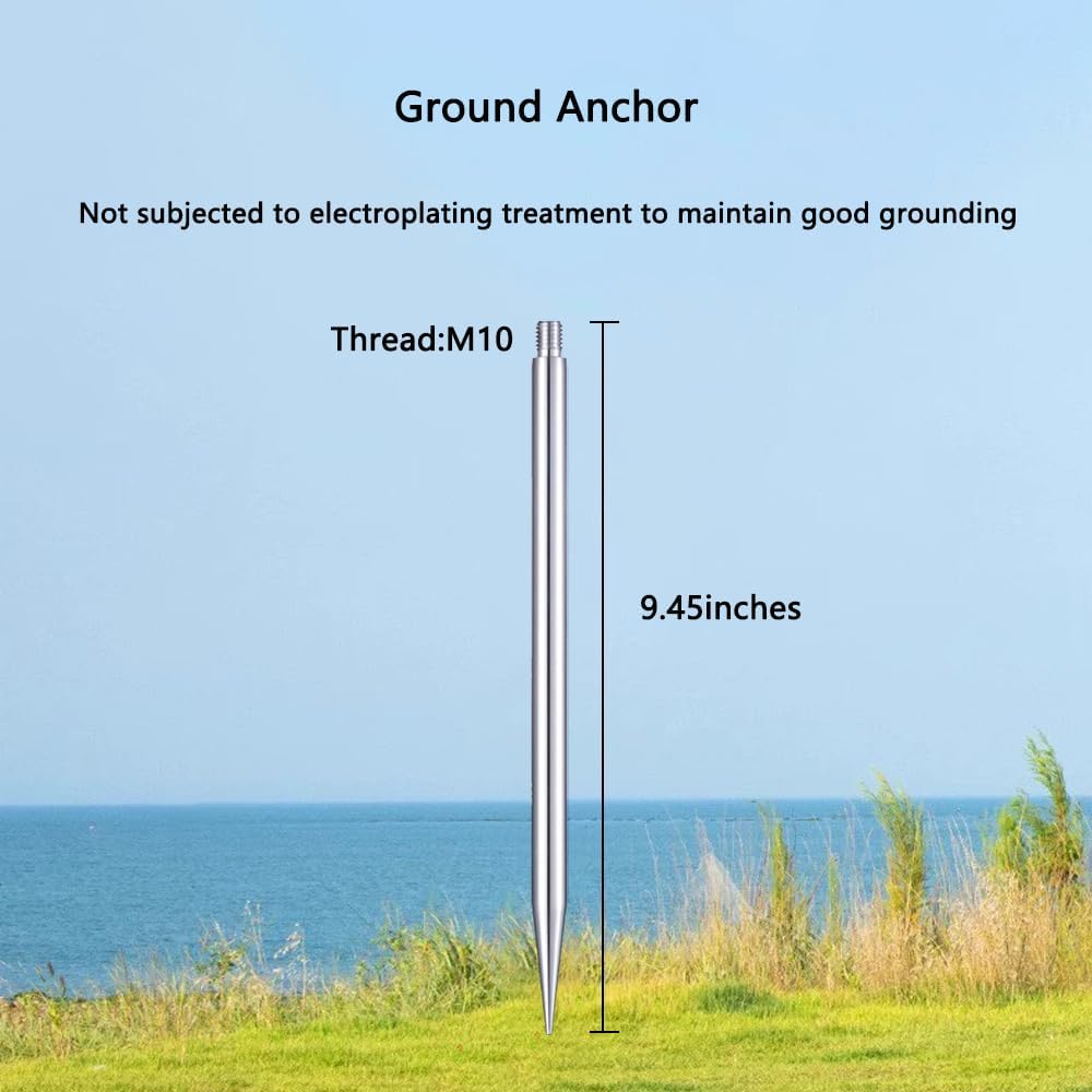 JPC-12 HF Antenna for Ham Radio, 7MHz-50MHz All Band Vertical Antenna with Slide Regulator, 40m-6m(131.23ft-19.68ft), 8 Bands, QRP Compatible, Portable for Outdoor Use