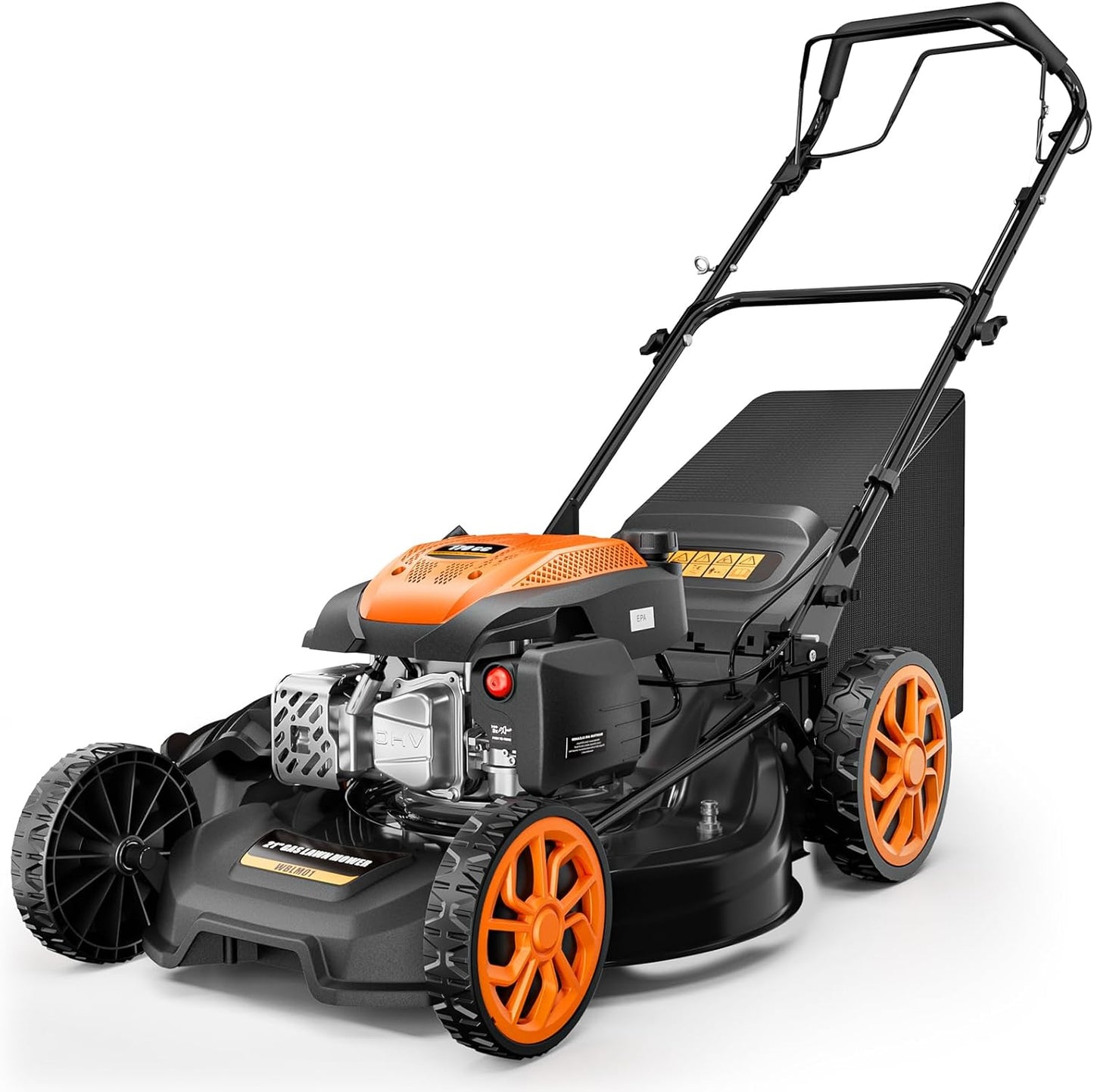 21" Self-Propelled Gas Lawn Mower, 170CC Engine, 3-in-1 with Mulching and Side Discharge, 7 Position Cutting Height Adjustment for Yard and Garden