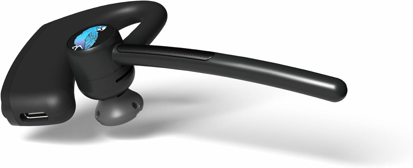 BlueParrott M500‑XT Mono Bluetooth Headset, 93% Noise‑Cancelling AI‑Powered Dual‑Mic, Open‑Ear Design for Rideshare & Delivery Drivers, IP54‑Rated, 11 Hours Talk Time, Black