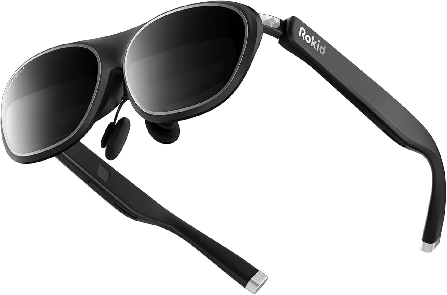 Rokid Max2 black AR Glasses, 215" Micro-OLED Display, 50° FOV, 600 Nits Brightness, compatible with smart phones, Windows laptops, Ipad since 2020