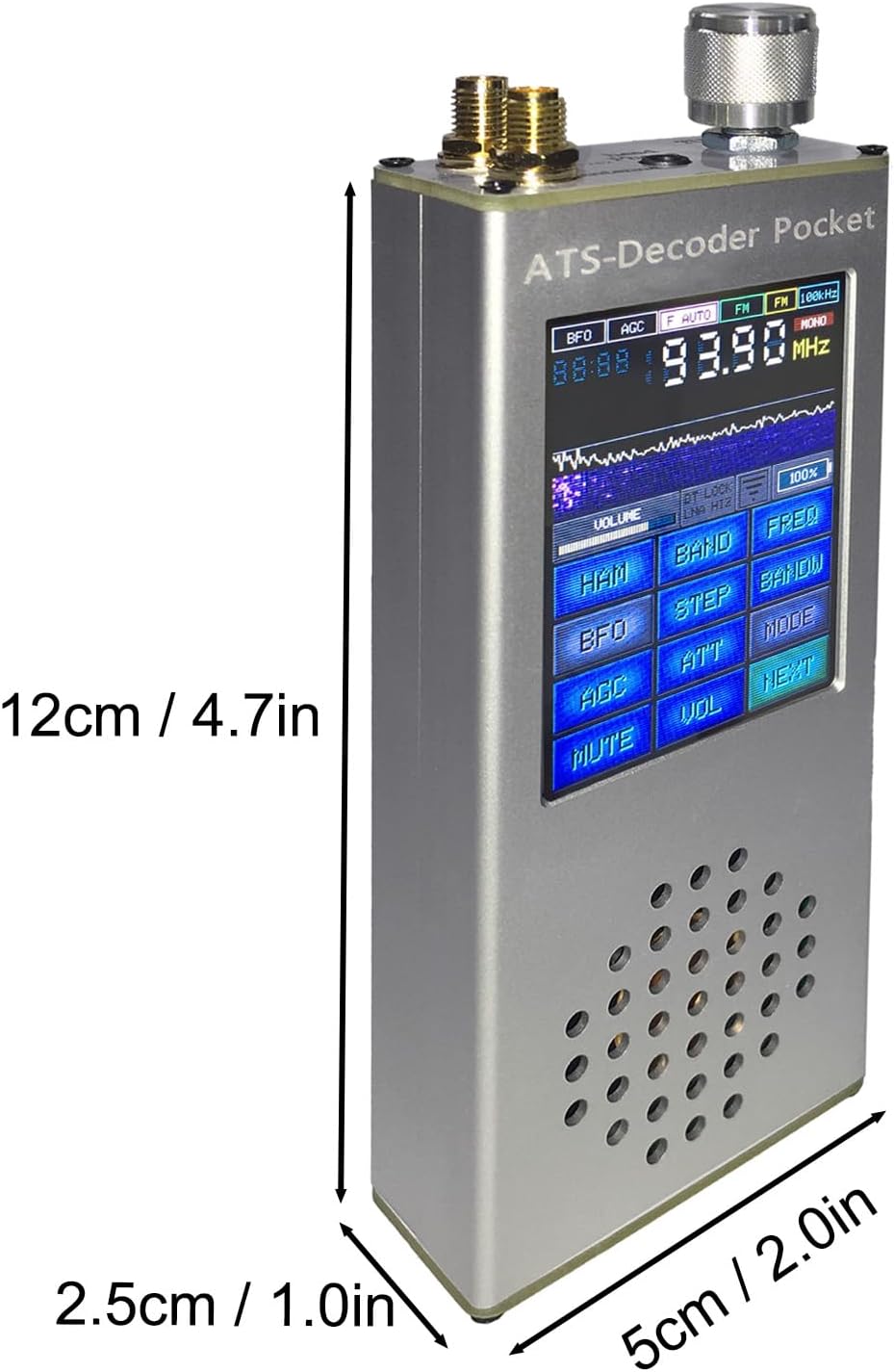 ATS-Decoder Pocket SI4732 Full Band Radio Receiver Portable DSP ATS120 2.4" Touchscreen FM RDS AM MW SW SSB LSB/USB ESP32 Bluetooth Rotary Encoder Type-C Rechargeable Radio Developers Hobbyists