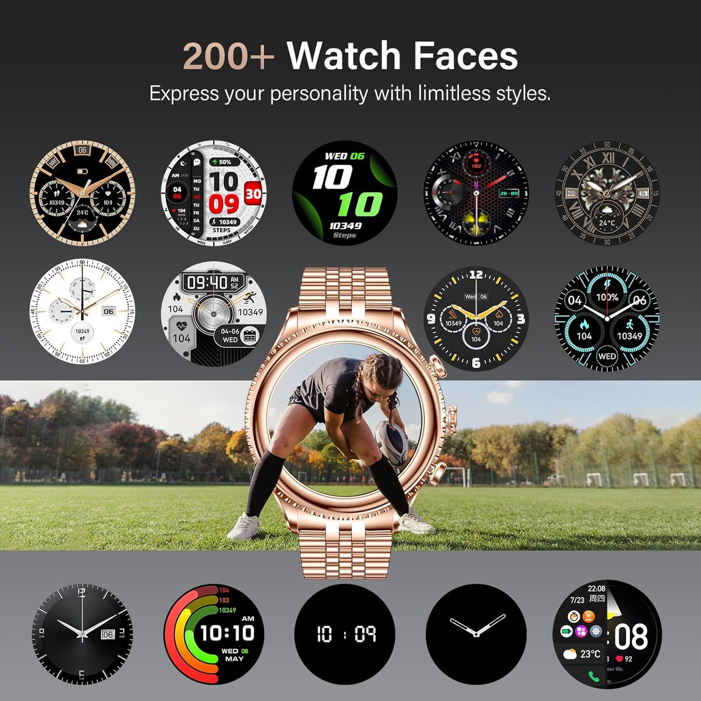 2026 Luxury Smart Watch for Men, Rotating Dial (Axe-Cut Bezel) Smartwatch, 1.32" AMOLED Display, Heart Rate, Blood Pressure, SpO2, Sleep Monitor, Stainless Steel Build, Compatible Android and iOS