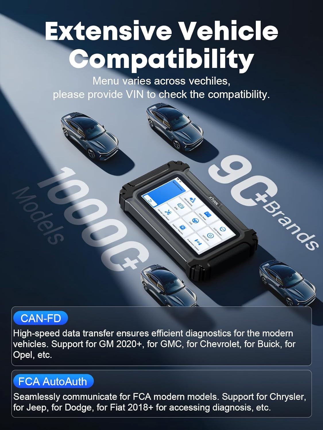 XTOOL D6 OBD2 Scanner Diagnostic Tool with Lifetime Free Updates: 2026 Full System Scan Tool with 15 Resets, Crank Sensor/Throttle Relearn, EPB, Oil Reset, ABS Bleed, FCA & CAN FD, Upgrade of D5S