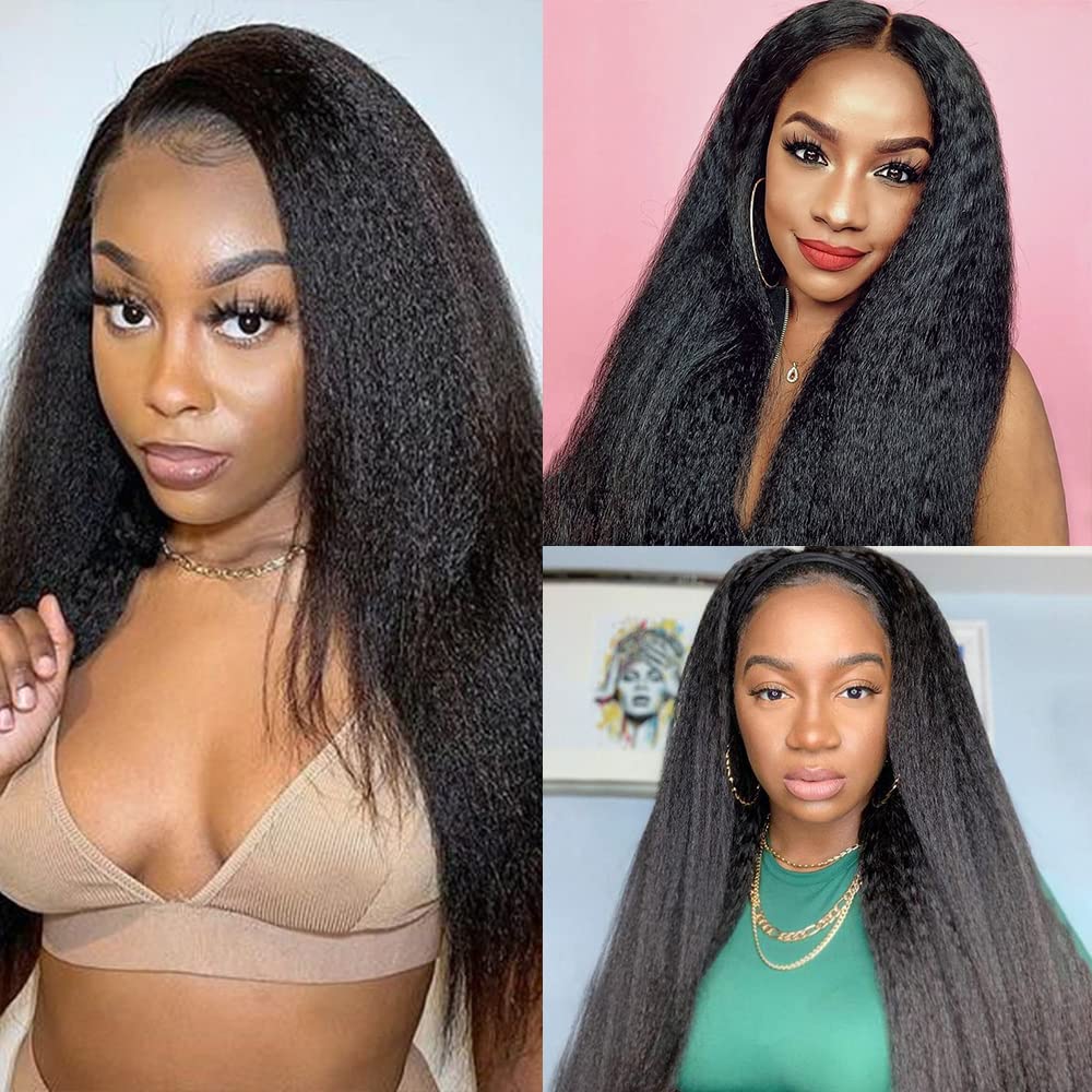 Kerriana Kinky Straight Hair Bundles, 18 20 22 Inch Black Bundles Human Hair 100% Unprocessed Human Hair Bundles Yaki For Black Women