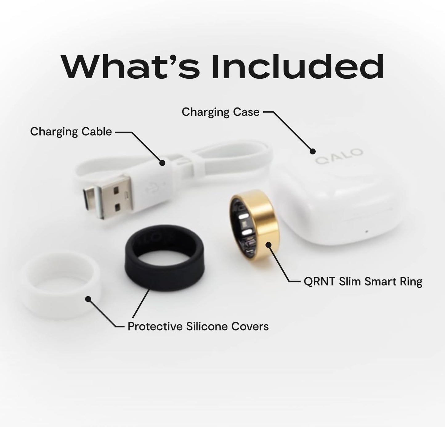 QALO QRNT Slim Smart Ring – Snug Fit – Size Up – Water-Resistant Titanium Fitness Tracker, Tracking for Sleep, Steps, HRV, Women's Health, No Subscription Fee, iOS & Android Compatible (Gold, 11)