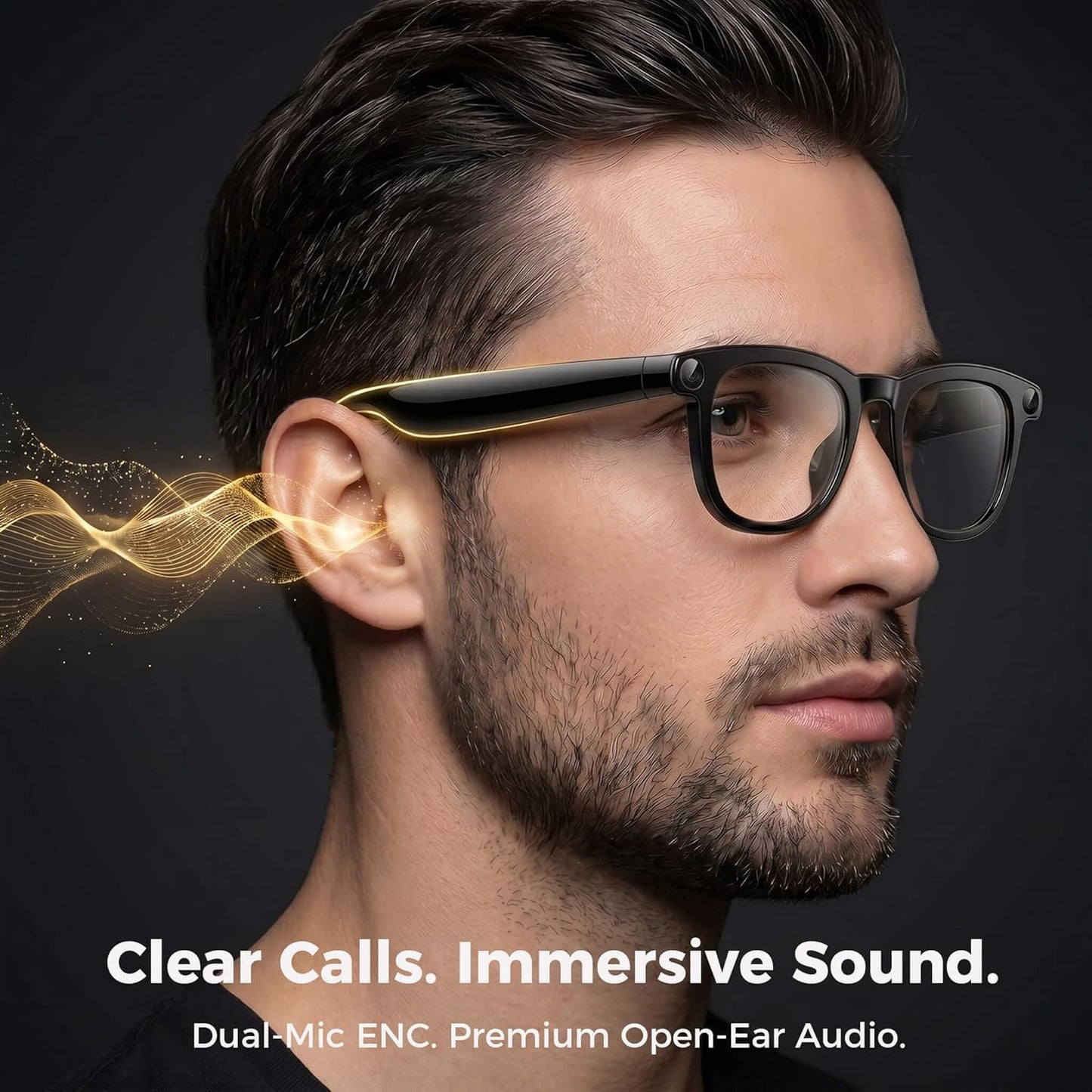 EarlySincere Photochromic Smart Glasses with 8MP 4K Camera & Bluetooth, HD Video, AI Vision Assistant, Translation & Voice Transcriber, Open-Ear Audio, Extra Blue Light Lenses for Work & Travel
