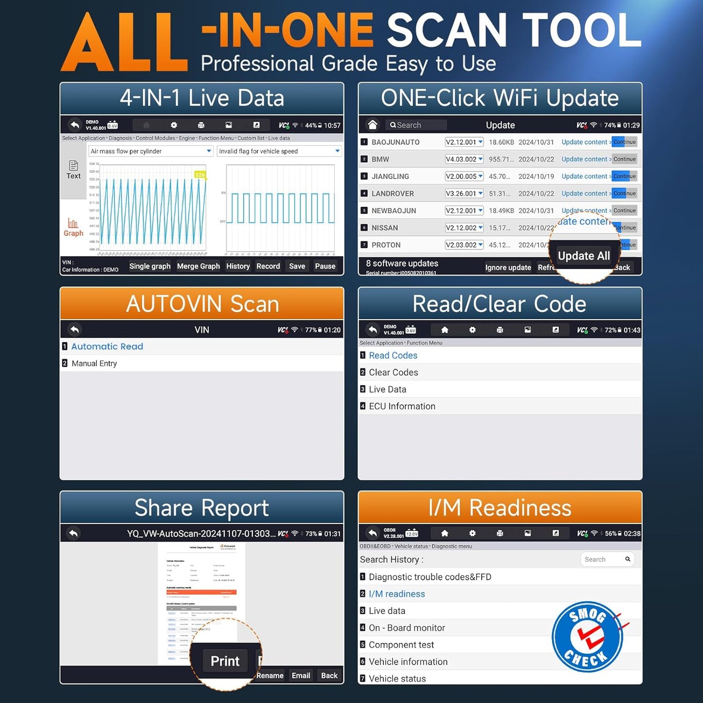 2026 FOXWELL NT716 Bidirectional OBD2 Scanner, 4-System Diagnostic Tool for ABS, SRS, Transmission & Engine, 9 Reset, ABS Bleeding, AutoVIN, Live Data, Upgraded from NT6X4, Lifetime Free Updates,Black