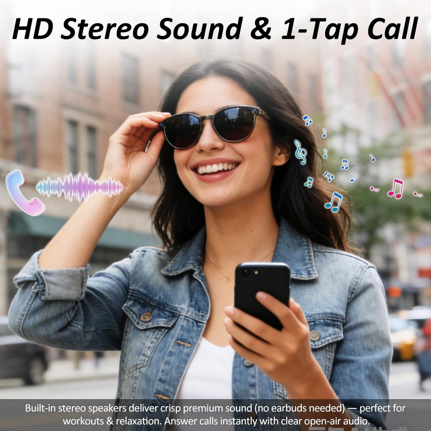 AI Smart Glasses, 8MP HD Camera Glasses With AI Assistant and 3600mAh Charging Case, Translation Glasses with 164 Languages and Color-Change Lens, Music & Hands-Free Calls, UV & Blue Light Protection
