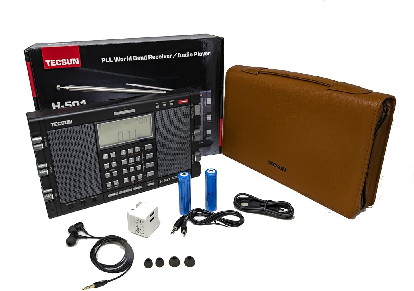 Tecsun H501 Digital Worldband AM/FM Shortwave Longwave Radio with SSB Reception, Dual Speakers, & MP3 Player, Matte Black