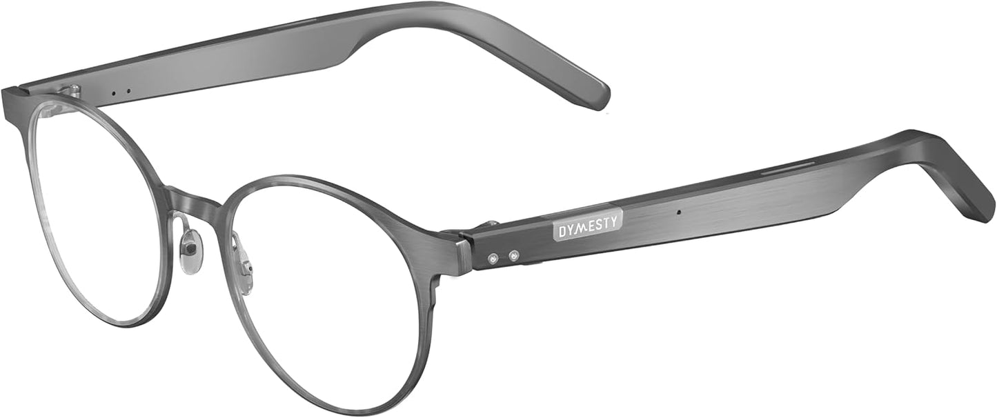 AI Smart Glasses,Titanium Frame,Real-Time Translation,Recording Glasses with ChatGPT,Bluetooth Audio Glasses, 48H Battery Life for Men and Women,Gray
