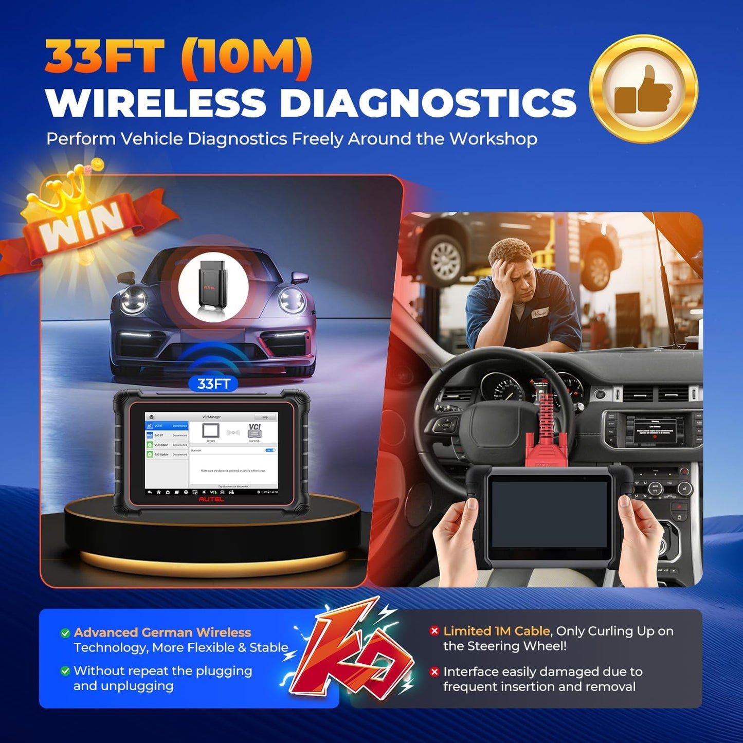 Autel Original MaxiVCI V150 VCI150 OBD2 Bluetooth Adapter, 2026 VCI 150 Car Wireless Communication Interface, Work w/Autel Diagnostic Scanner MK900BT MP900BT MP900Z-BT MP900TS MK900TS MX900TS TS900