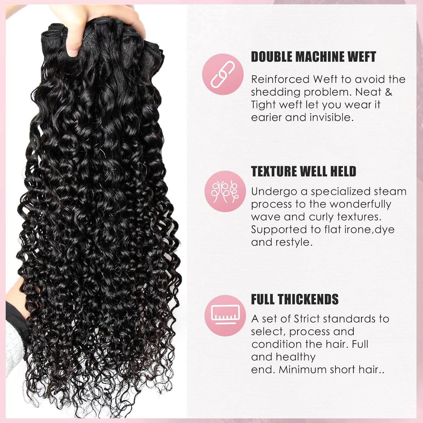 Human Hair Bundles Water Wave Bundles Human Hair 20 22 24 26 Inch 12A 100% Unprocessed Brazilian Virgin Hair Water Wave 4 Bundles Real Human Hair Extensions For Black Women Natural Black
