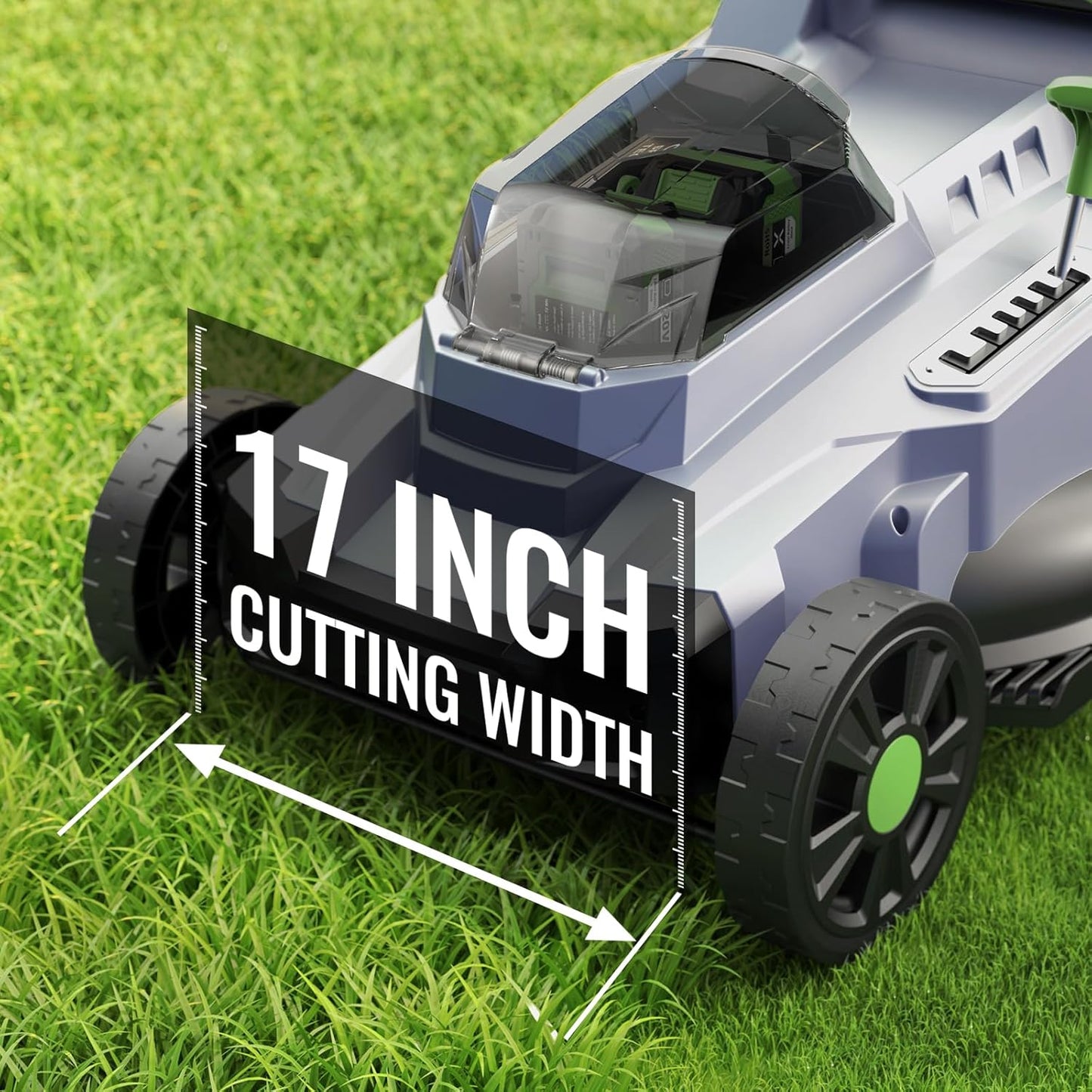 40V Cordless Lawn Mower, 17" Walk Behind Electric 4.0 Ah Battery Powered Lawnmower, with 50L Grass Bag, Brushless Motor, 6 Adjustable Cutting Heights, for Garden/Patio/Yark/Lawn