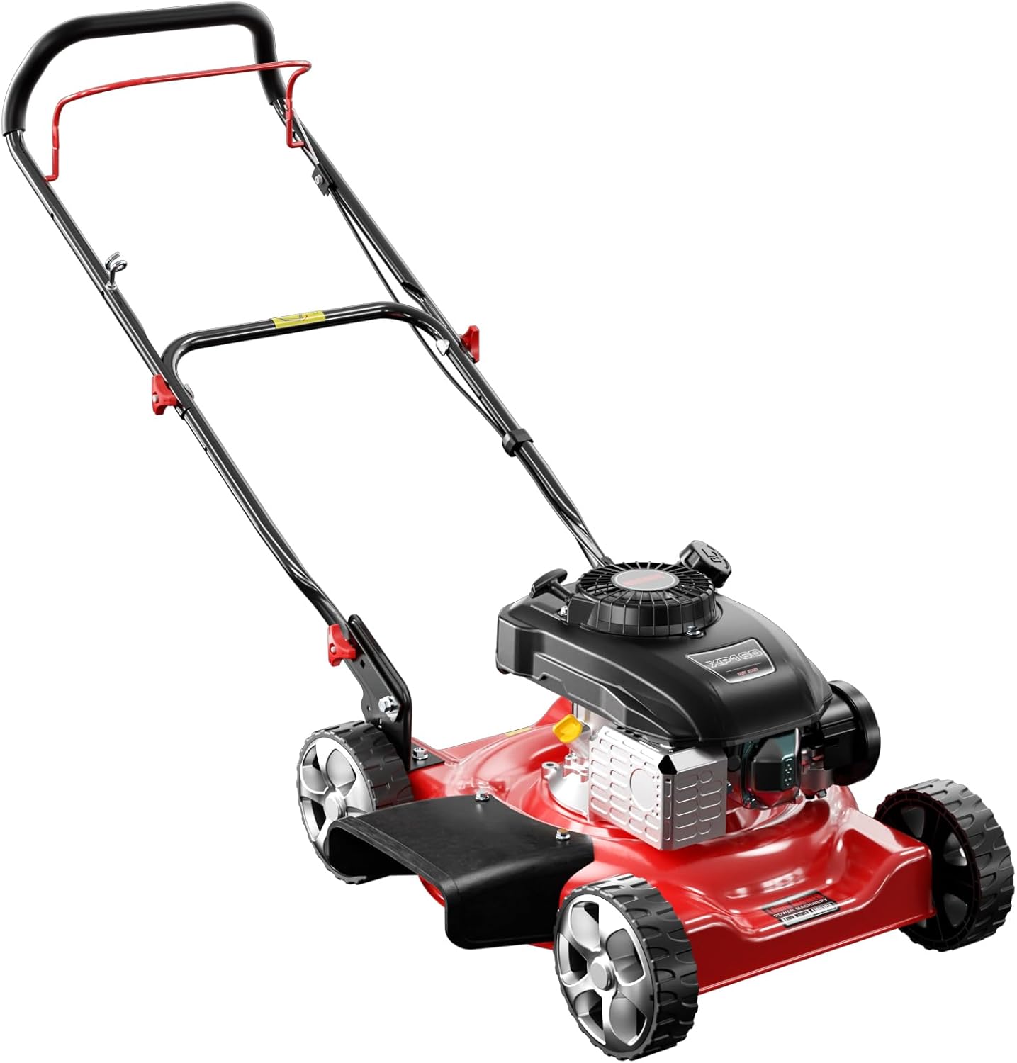 MECHOS 20'' 144cc 4-Cycle Engine 3-Position Cutting Height Adjustment 2-in-1 Gas Walk Behind Lawn Mower, Black, Hand Push