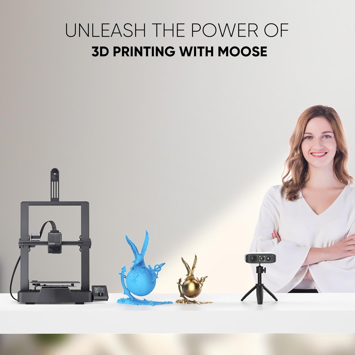 3DMakerpro 3D Scanner for 3D Printing, Handheld 3D Model Scanners with 0.05mm High Detailed Precision, Intelligent Pre and Post Data Processing, Compatible with Windows/MacOS, Moose (Advanced)