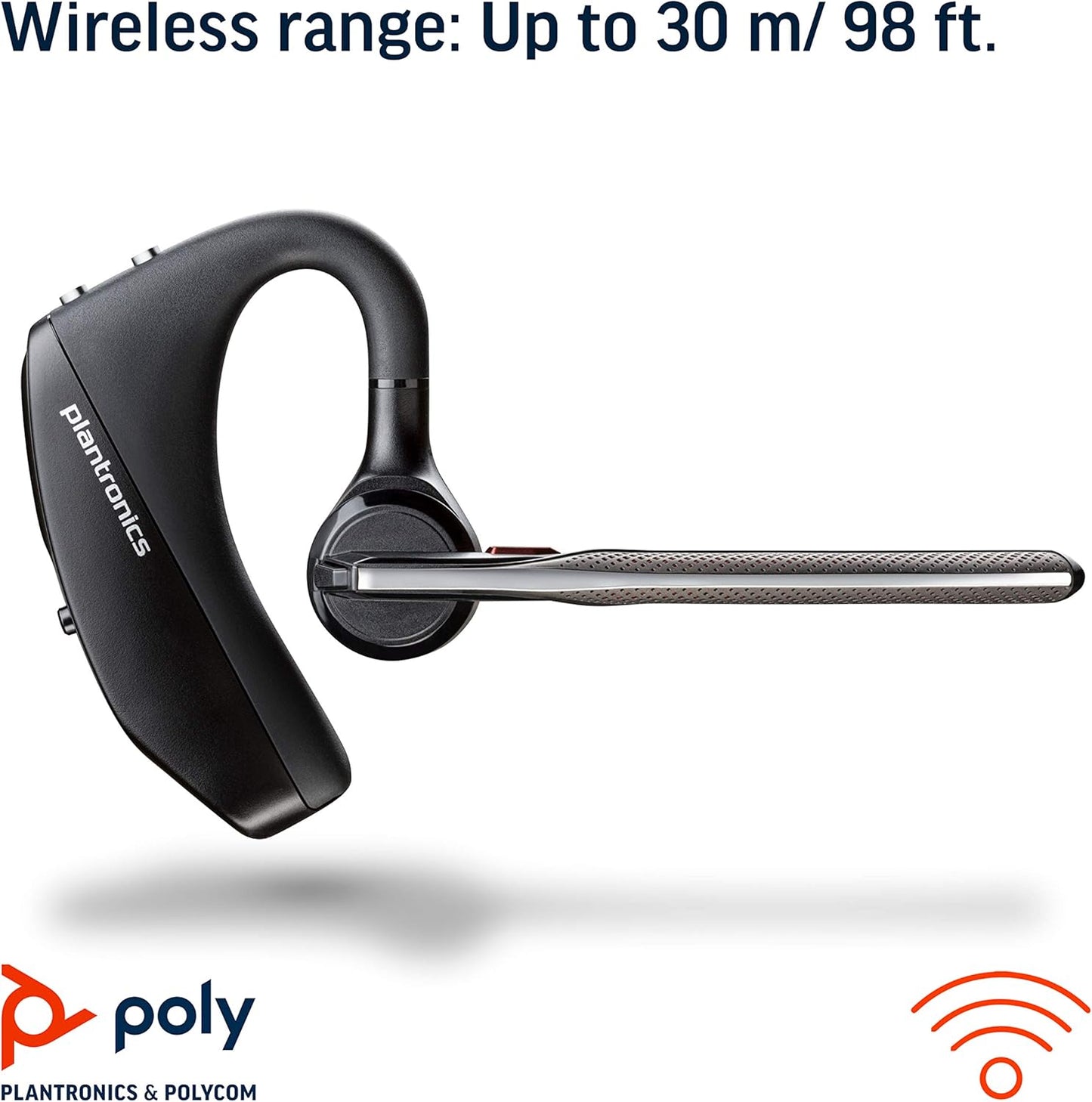 Plantronics - Voyager 5200 UC (Poly) - Bluetooth Single-Ear (Monaural) Headset - Compatible to connect to your PC and/or Mac - Works with Teams, Zoom & more - Noise Canceling