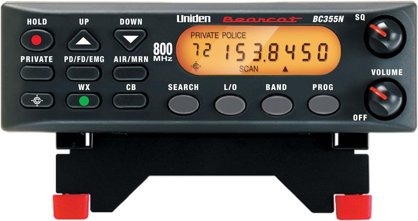 Uniden BC355N 300-Channel Base/Mobile Scanner, Close Call Capture, Pre-programmed Search Bands, NOAA Weather, Aviation, Marine, Railroad, NASCAR, and 'Non-digital' emergency services