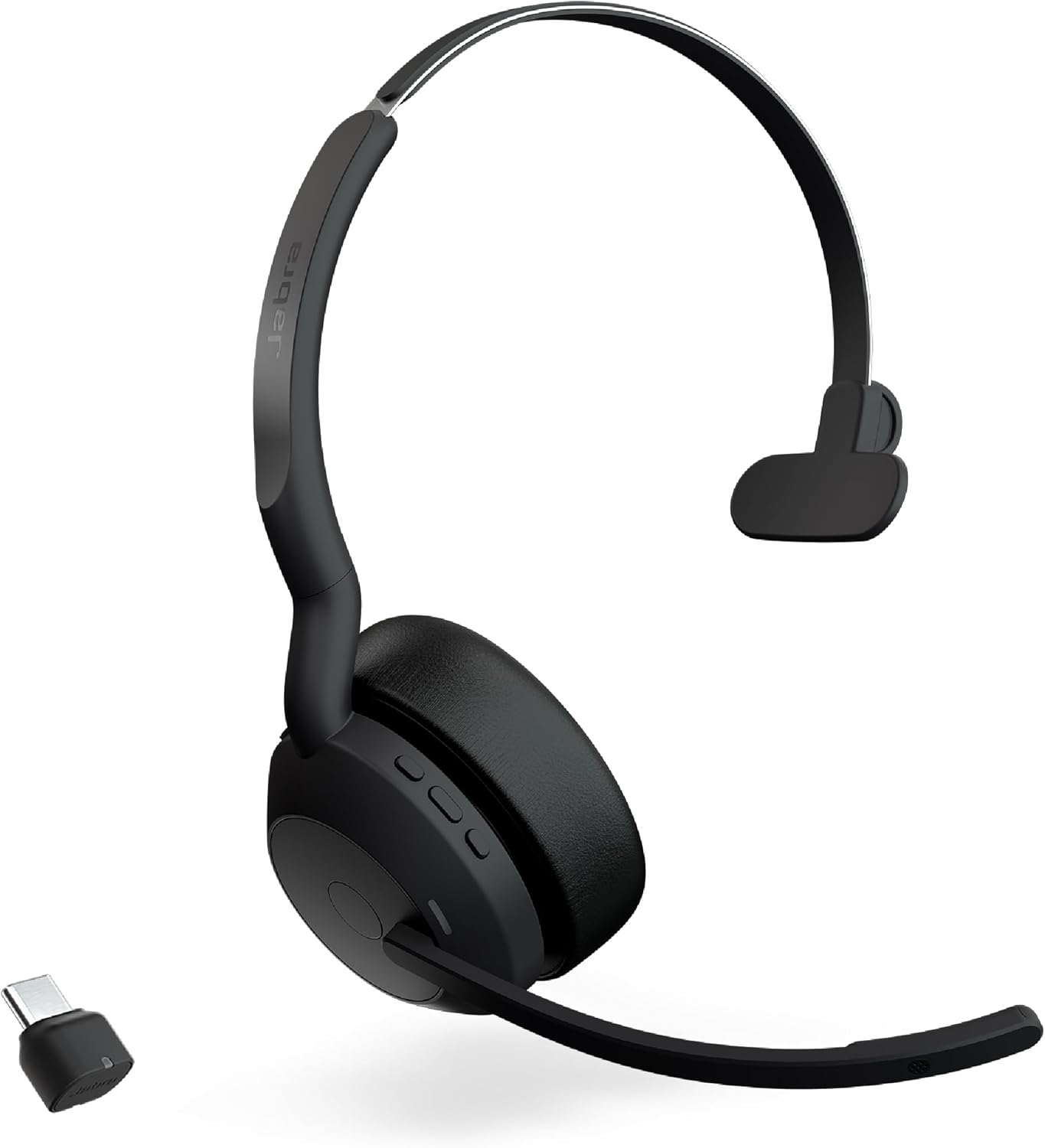 Jabra Evolve2 55 Mono Wireless Headset - Features AirComfort Technology, Noise-Cancelling Mics & Active Noise Cancellation - Works with UC Platforms Such as Zoom & Google Meet - Black