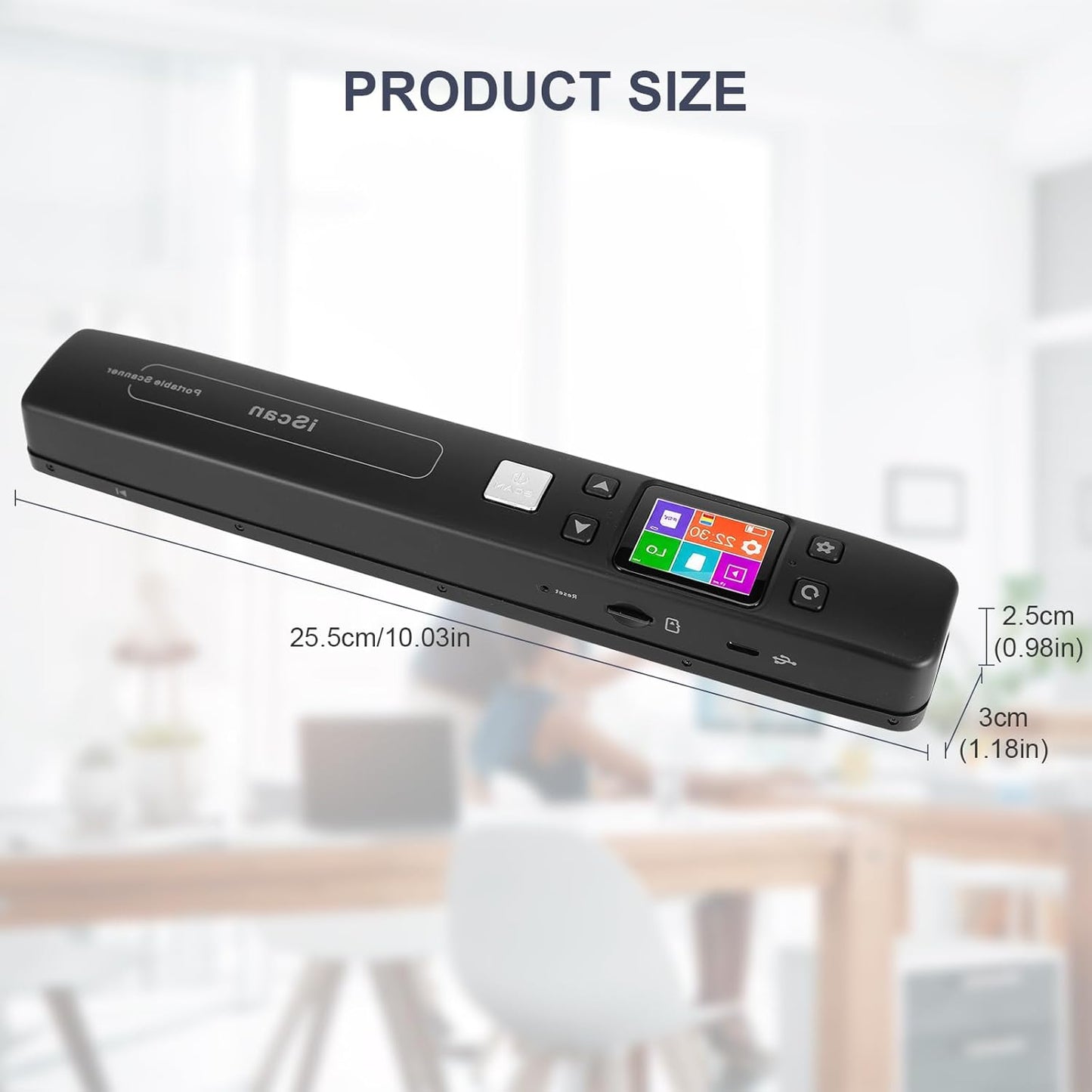 Portable Document Scanner - Upgrade Support WiFi & Rechargeable Handheld Portable Scanner Photo Scanner Mobile Scanner Handy Scan, JPG/PDF Format, UP to 1050 DPI, with 16G SD Card