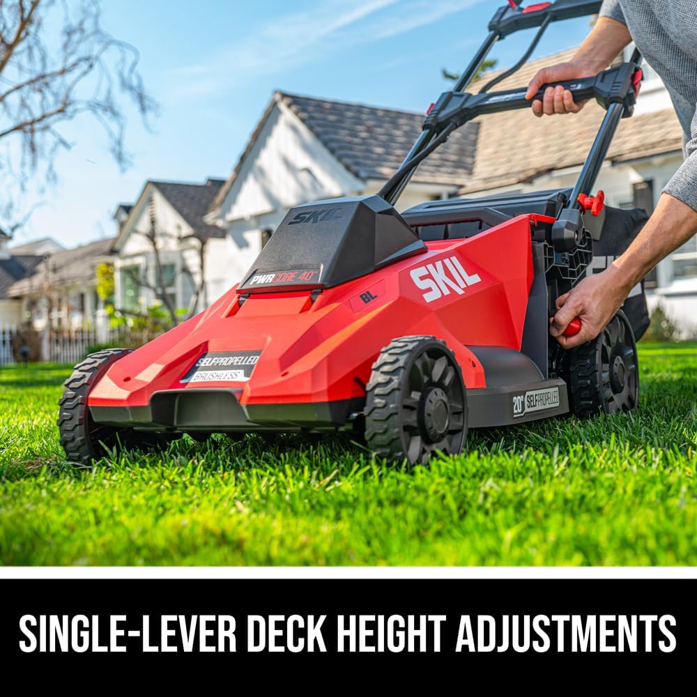 SKIL PWR CORE 40 Brushless 40V 20-Inch Self-Propelled Mower Kit, Includes 6.0Ah Battery and Auto PWR JUMP Charger - SM4910C-11
