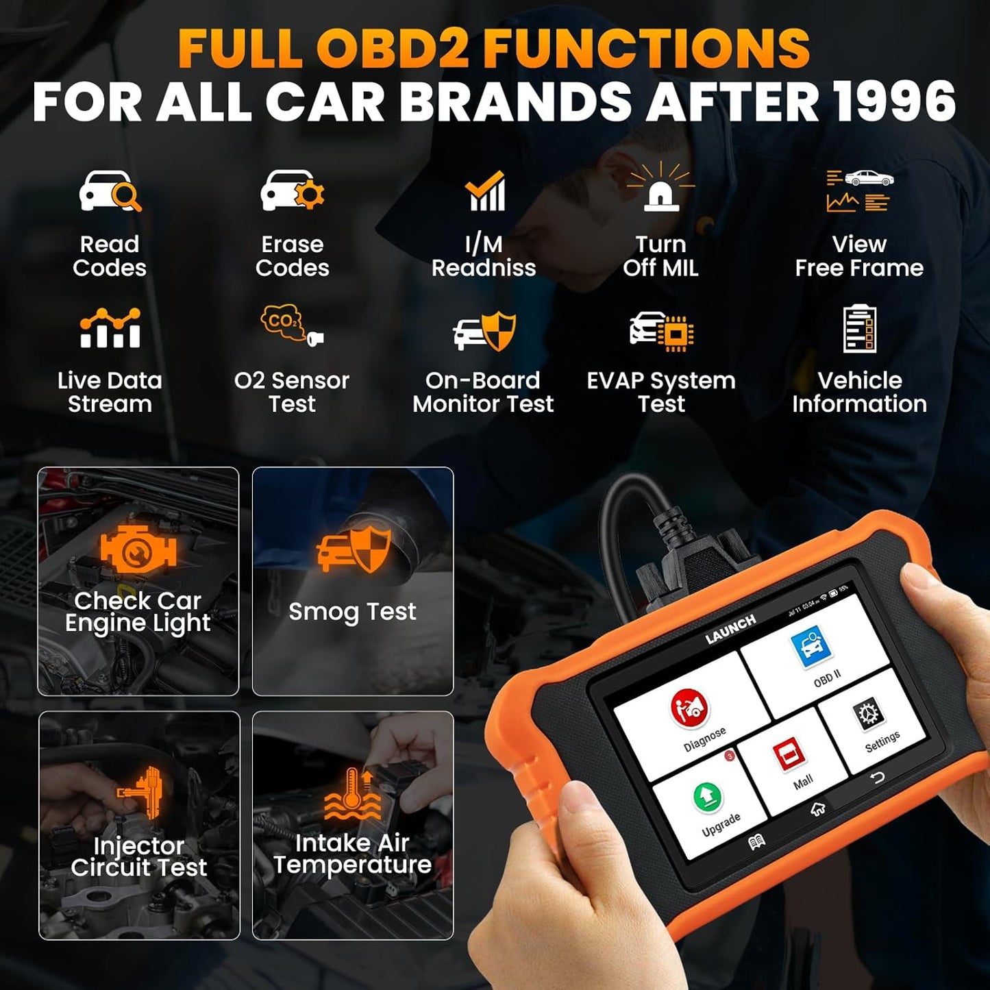 2026 LAUNCH Creader Elite V3.0 for Honda Acura OBD2 Scanner, Full Systems Bi-Directional Scan Tool, All Reset Services, Full OBD2 Code Reader, AUTOVIN, Battery Registration, Lifetime Free Update