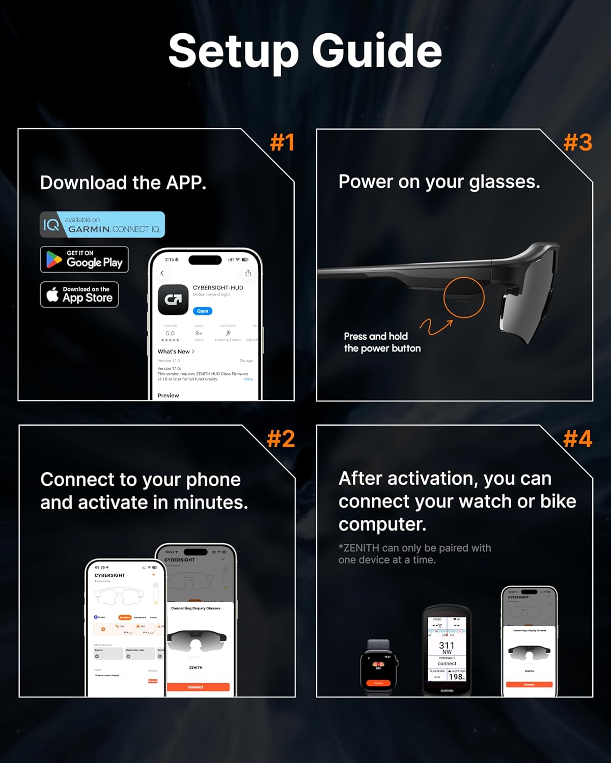 HUD Display Sports Glasses, for Cycling and Hiking, Real-Time Display, Smart Navigation, Proactive AI Alerts