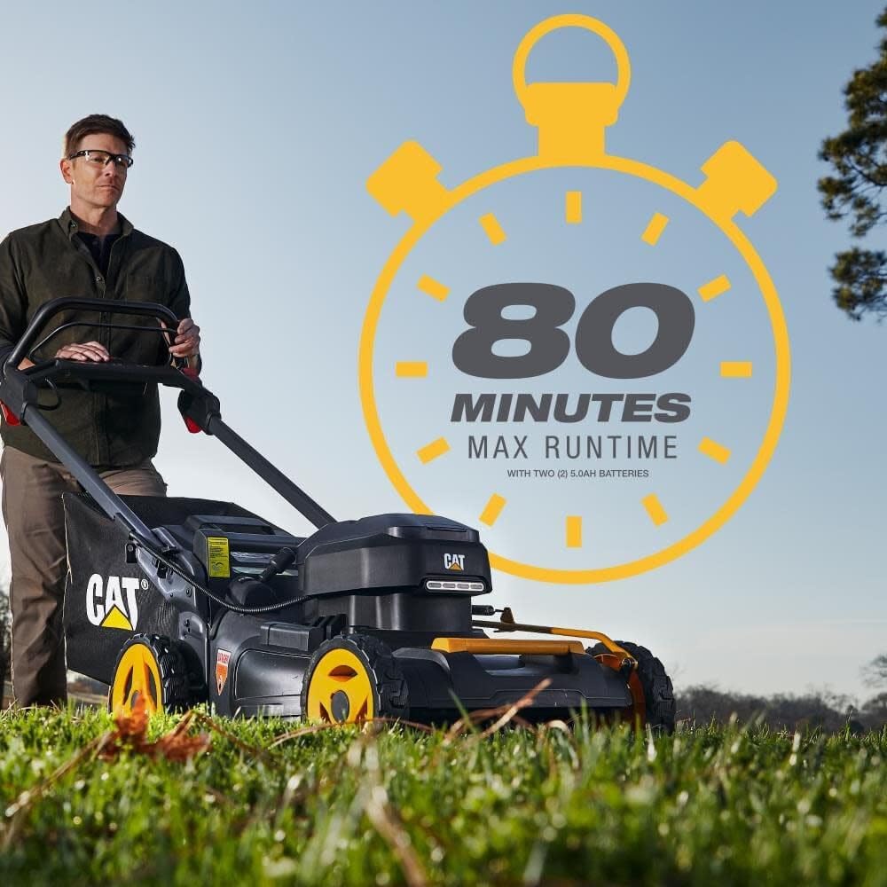 Cat DG670 60V 21" Cordless 3-In-1 Cutting Modes, Brushless Push Lawn Mower with TorqLogic - Battery & Charger Included