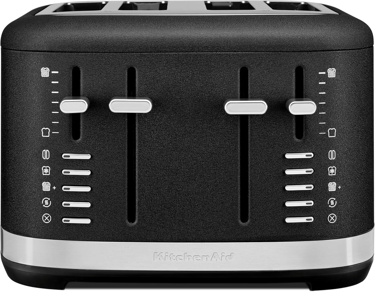 KitchenAid 4 Slice Automatic Toaster with Extra Wide Slots, KMT4109BK, Cast Iron Black