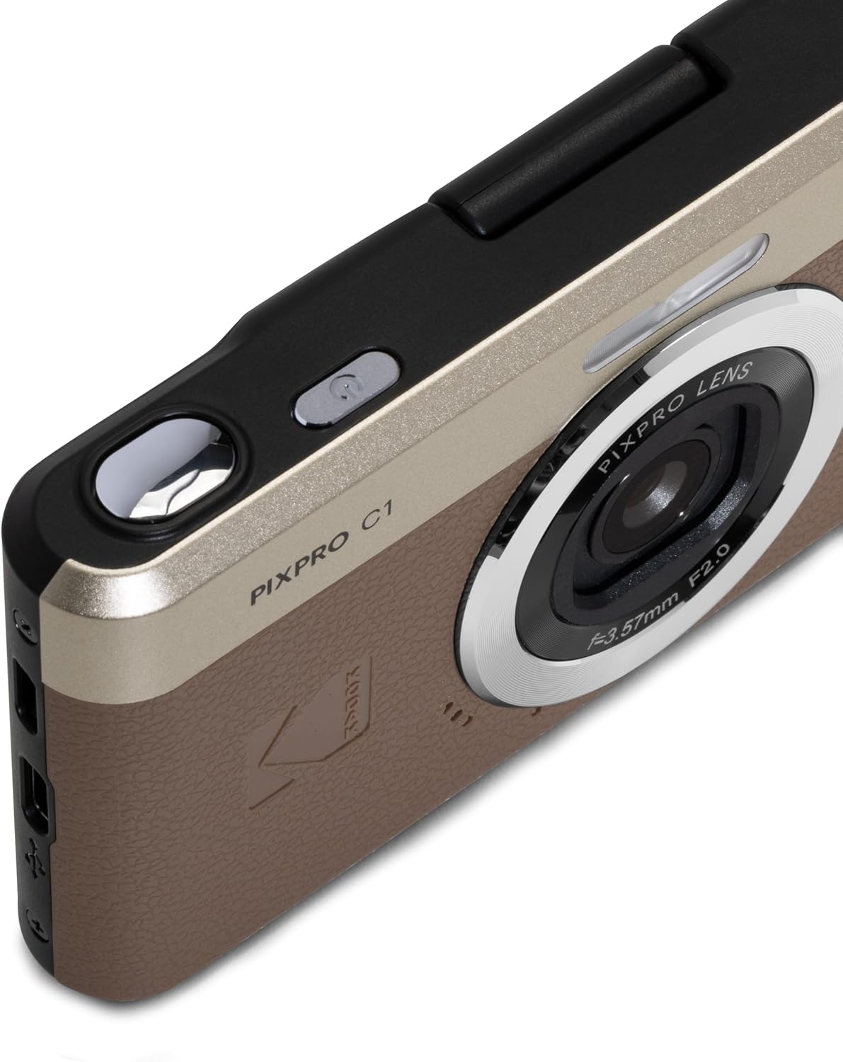 Kodak PIXPRO C1 Digital Camera, 13MP Compact Point & Shoot with 4X Optical Zoom, 180 Degree Flip Screen, 1080p HD Video, Brown
