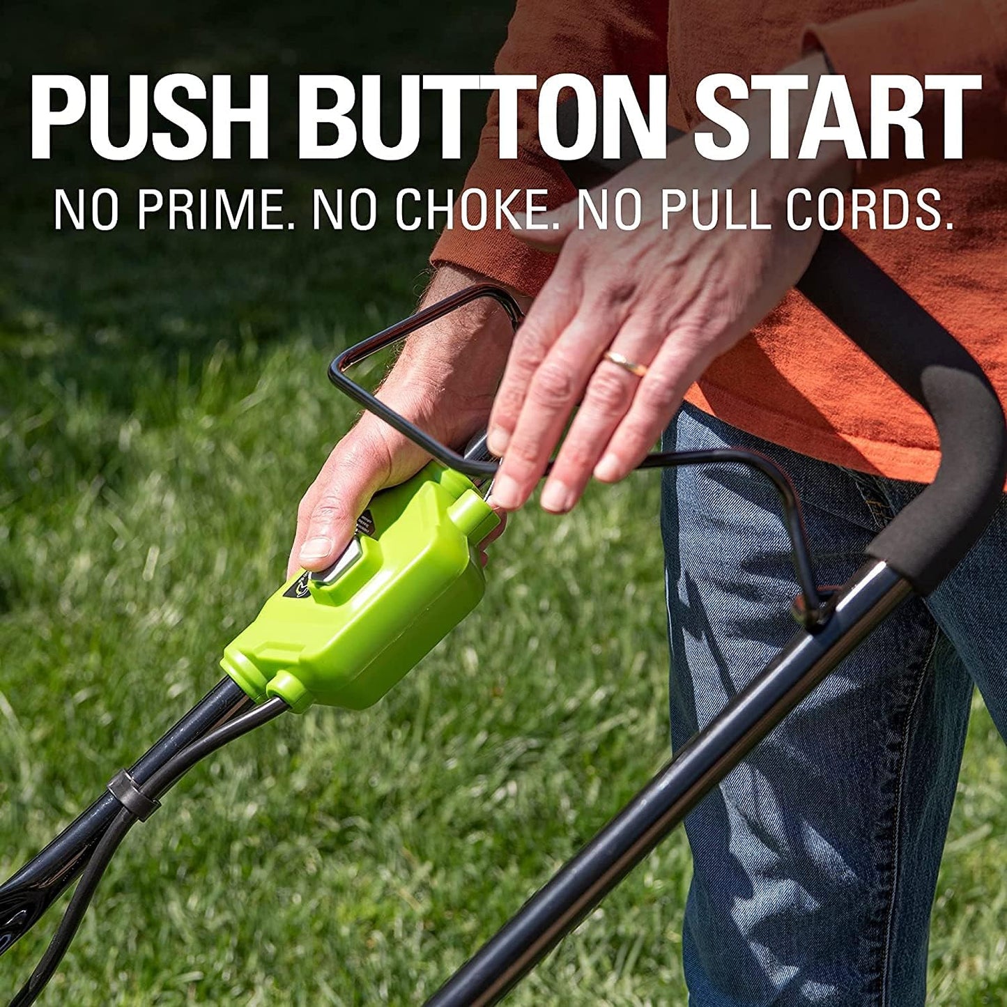 Greenworks 48V (2 x 24V) 17" Brushless Cordless Lawn Mower + 24V Drill / Driver, (2) 4.0Ah USB Batteries (USB Hub) and Dual Port Rapid Charger Included