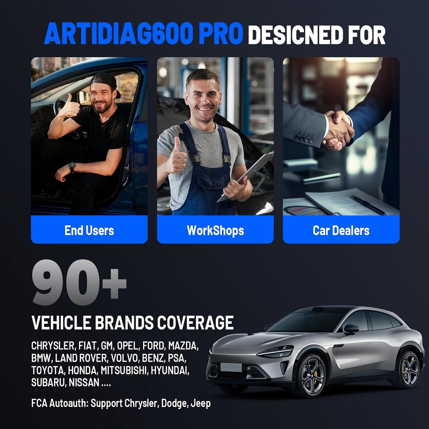 TOPDON ArtiDiag600 Pro, OBD2 Scanner Diagnostic Tool for All Systems, Code Reader Scan Tool with 9 Essential Maintenance Functions, Upgraded Version of AD600S/AD500, Lifetime Free Update