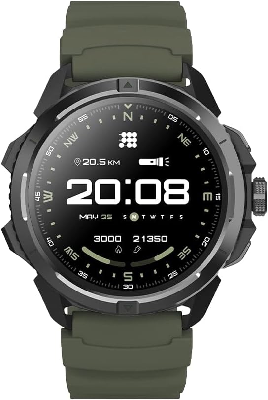 Cubitt Terra Rugged Smartwatch with Dual-Band GPS, 1.48” AMOLED Display, Offline Maps, VITA AI, AI Coach, Readiness Score, 5ATM, 14-Day Battery – Military Green