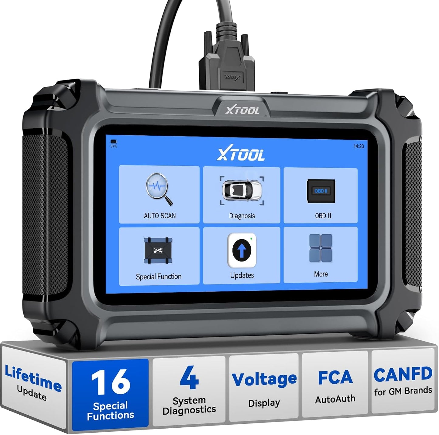 XTOOL D5S OBD2 Scanner with Touchscreen, Code Reader for Cars & Trucks with 16 Resets, Crank Sensor Relearn, Throttle Relearn, EPB, FCA, CAN FD for GM, Engine ABS SRS Transmission Car Diagnostic Tool
