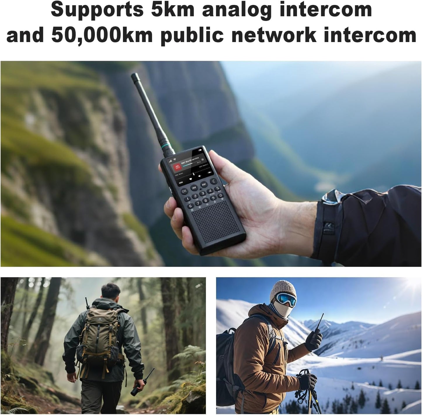 Choyong WT2 4G+WiFi Unlimited Range Rapid Walkie Talkies 50,000+km Long Range PoC with SIM Cards Global Two Way Radios