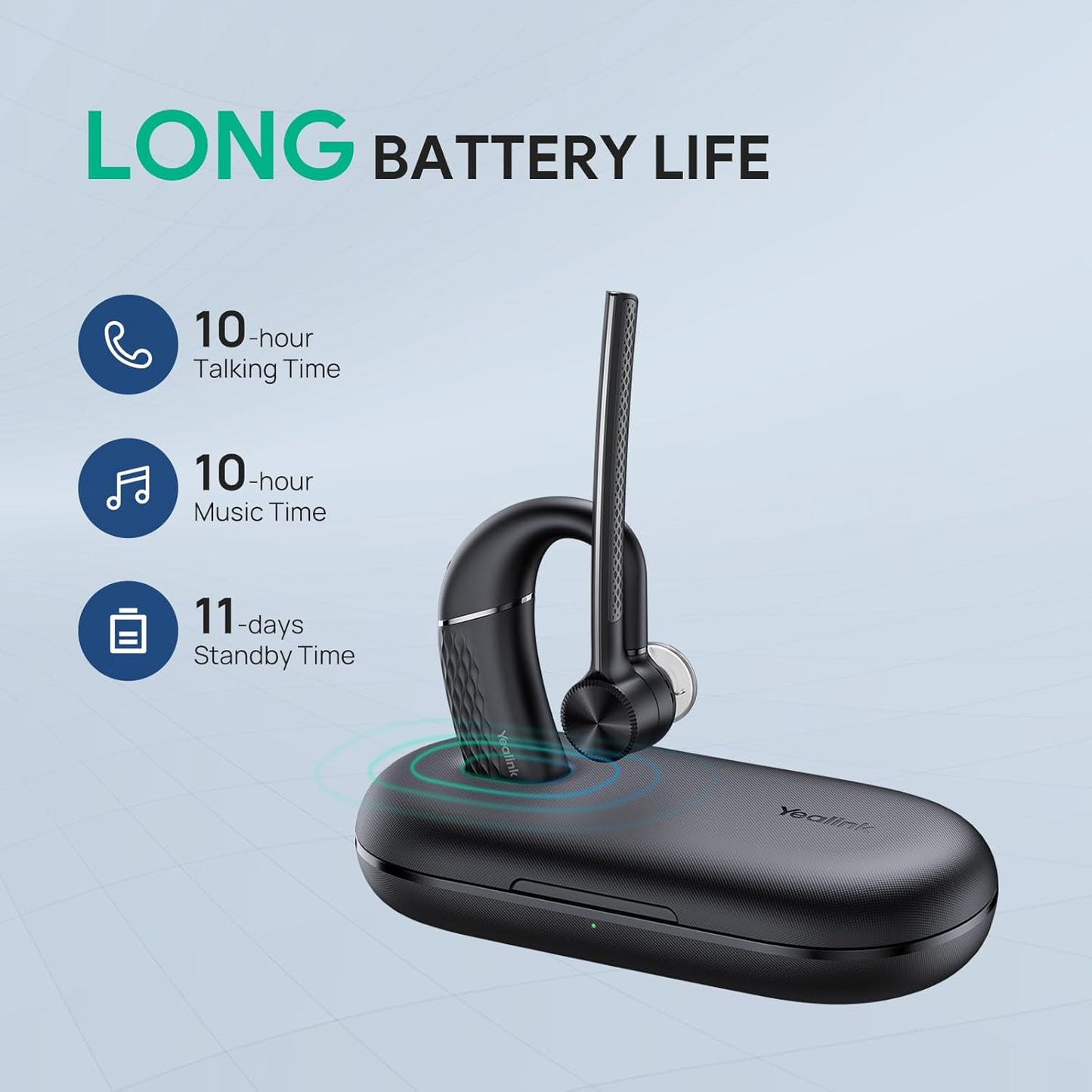 Yealink BH71 Pro Bluetooth Headset with USB-C/A Dongle, Teams Certified, Wireless Earpiece for Cell Phone,PC,Laptop,Noise Cancelling Microphone, Adjustable Ear Hook