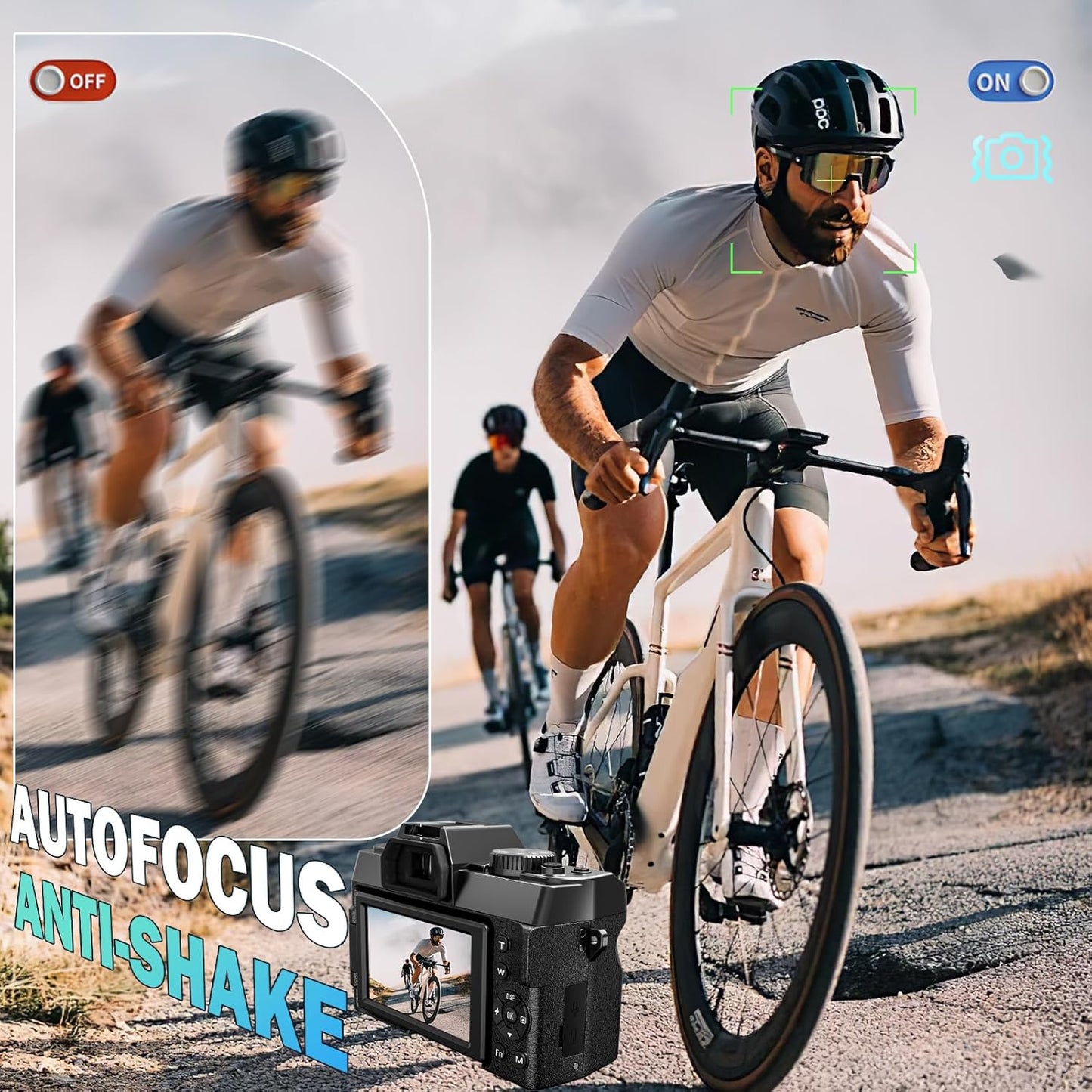5K Digital Cameras for Photography 64MP - 16X Zoom, WiFi, with 64GB TF Card, Macro Lens & Wide-Angle, Autofocus & Anti-Shake, Vlogging Camera for YouTube Travel (Black)