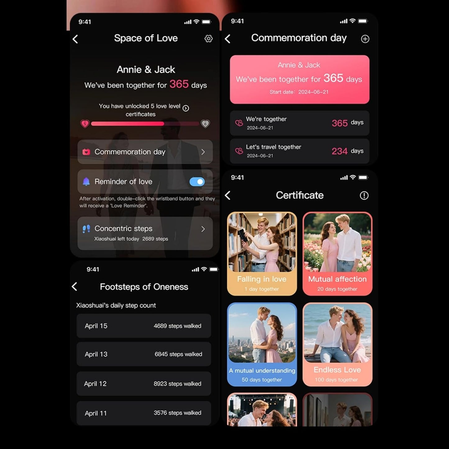 Smart Rings for Couples, Health Rings for Men & Women, 24/7 Track Heart Rate, Sleep, SpO2, Stress, HRV & Cycles, 5ATM Waterproof, iOS/Android, No Subscription, Pink, Size 6 (16.6mm)