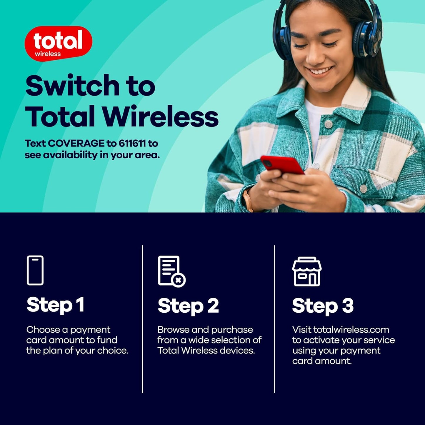 Total Wireless $100 Payment Card | Redeemable Value for Total Max 5G Plan