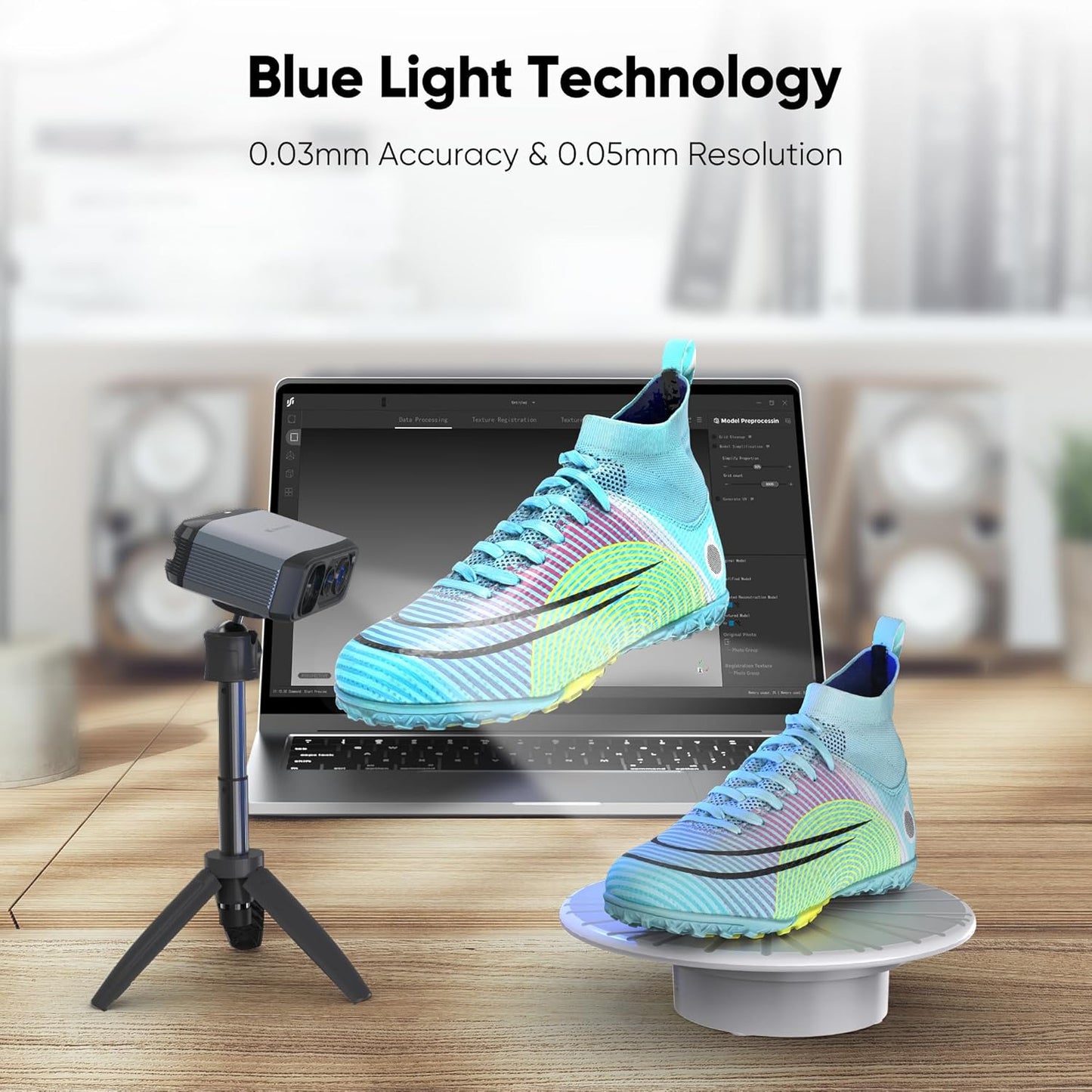 3DMakerpro 3D Scanner for 3D Printing, Handheld 3D Model Scanners with 0.05mm High Detailed Precision, Intelligent Pre and Post Data Processing, Compatible with Windows/MacOS, Moose (Advanced)
