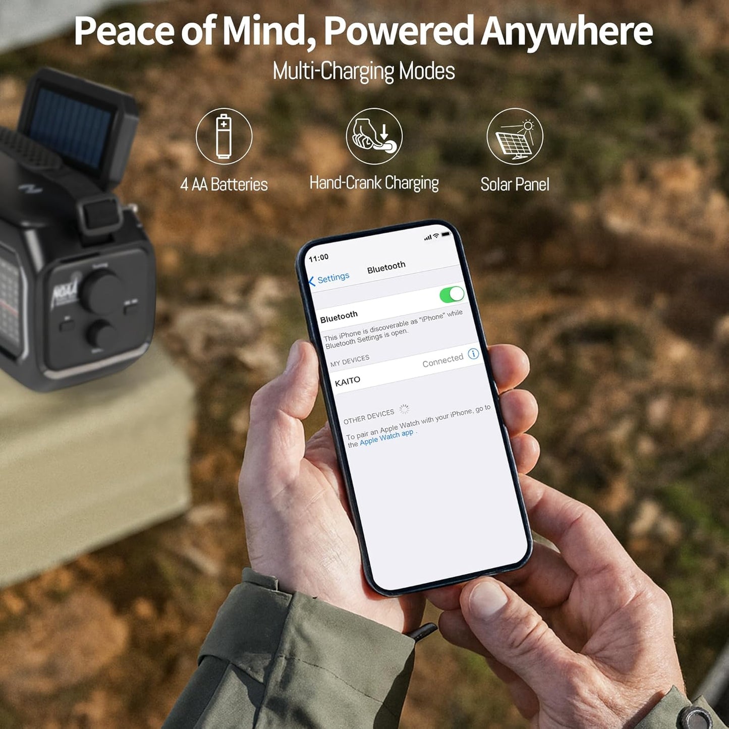 Kaito Voyager X Emergency Radio with NOAA Weather Alert AM/FM/Shortwave Solar & Hand Crank Power Wireless Charging SOS Alarm, LED Flashlight & Reading Lamp Survival & Preparedness Gear (Black)