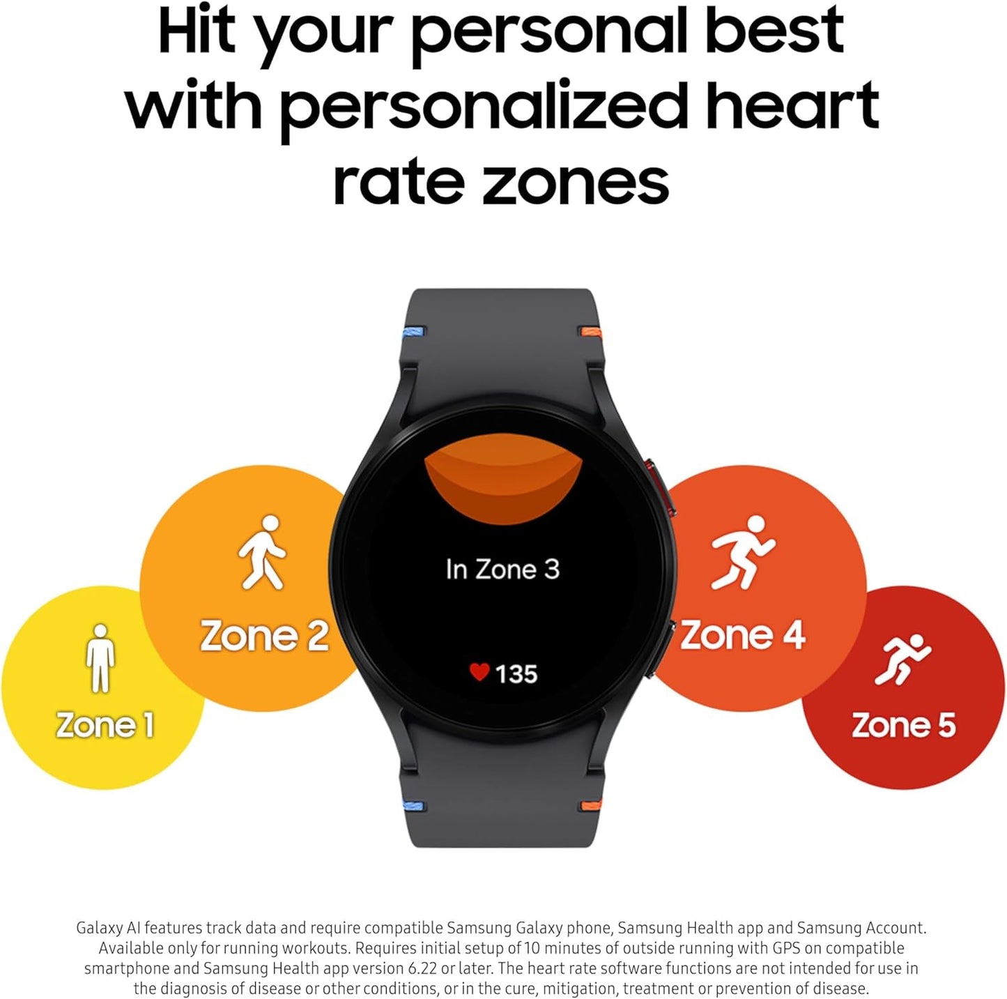 Samsung Galaxy Watch FE 40mm Bluetooth AI Smartwatch w/Fitness Tracking, BIA Sensor, Personalized HR Zones, Heart Rate Tracker, Sleep Monitor, 2024, Black US Version, 1Yr Manufacturer Warranty