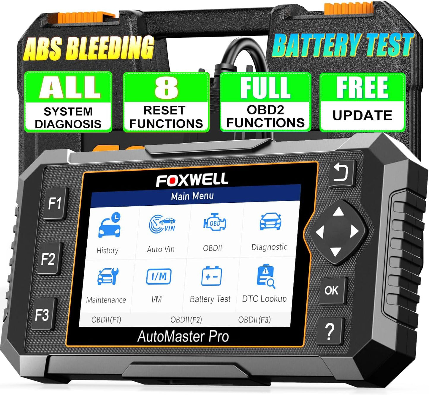 2026 FOXWELL NT624 Elite OBD2 Scanner, All System with 8 Resets ABS Bleeding/SAS/Oil/TPS/EPB/BRT/Injector/D-P-F Resets Battery Test Upgrade of NT614 Elite Car Code Reader Scan Tool for All Cars