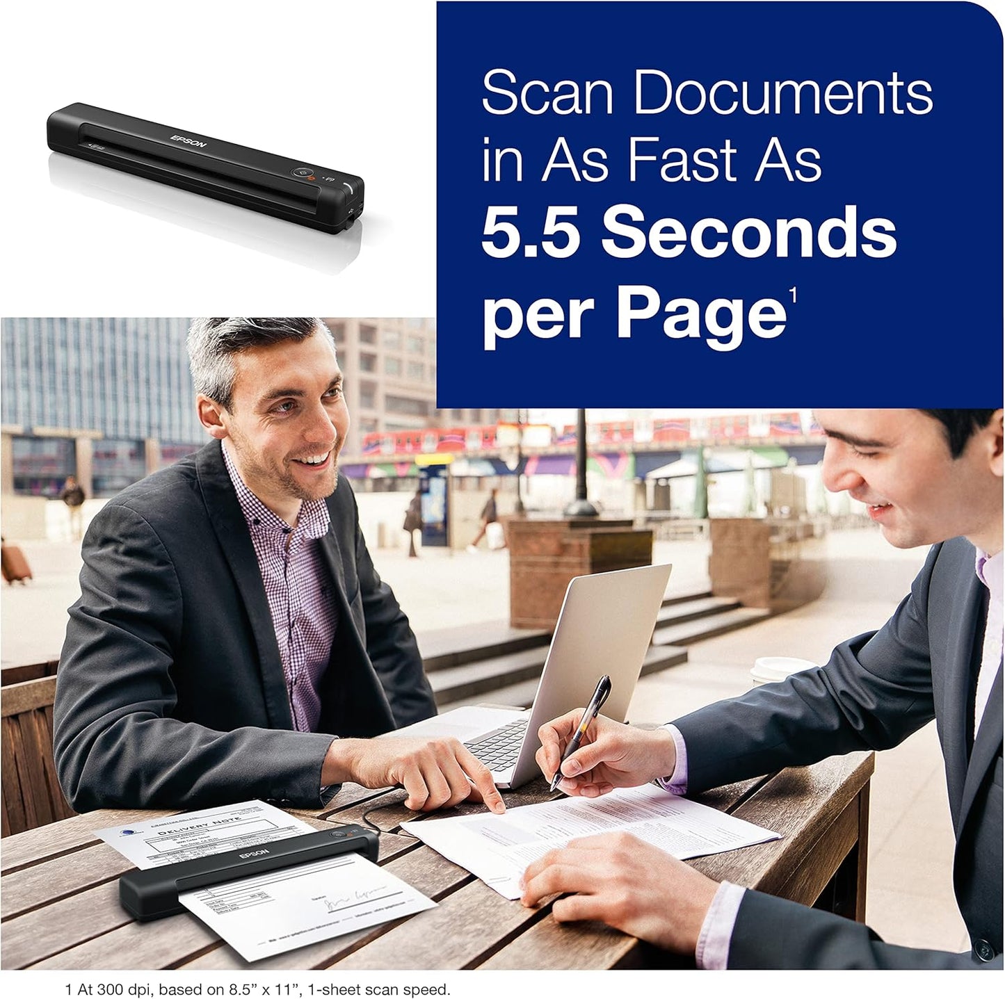 Epson Workforce ES-50 Portable Sheet-Fed Document Scanner for PC and Mac