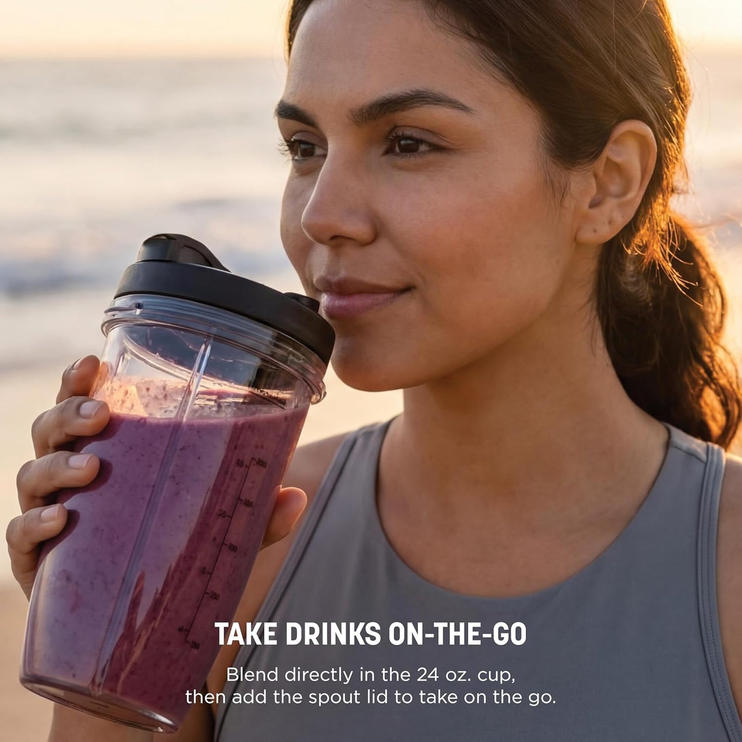 Ninja Nutri-Blender Pro with Auto-iQ | For Smoothies, Shakes, Frozen Drinks, Salsa, Dips | (2) 24-oz. To-Go Cups & Spout Lids | 1100-Peak-Watt | Silver | BN401