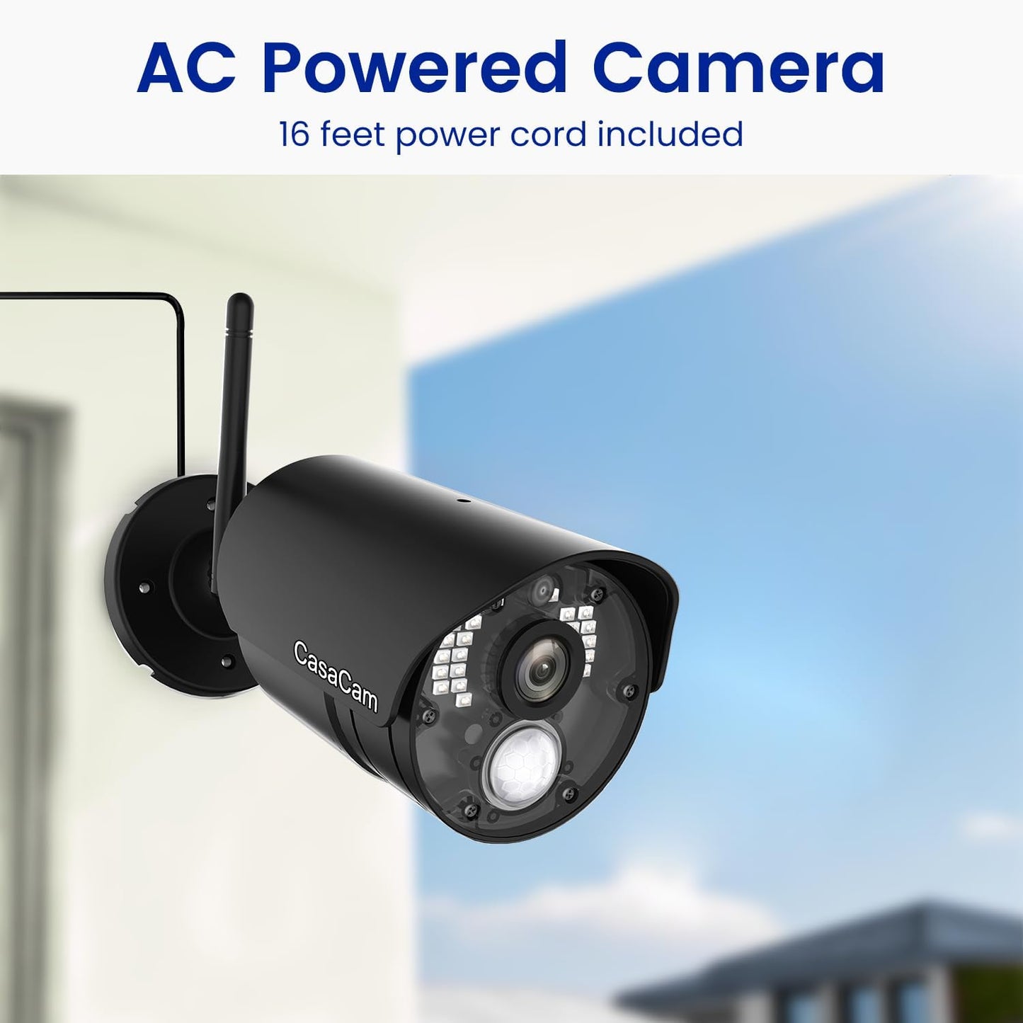 CasaCam Wireless Security Camera System | 7" Touchscreen Monitor and 2 720p Cameras | AC Powered, No Monthly Fees, Two-Way Audio, Free APP, Micro SD Card and Battery Installed, GuardianCam Air VS802
