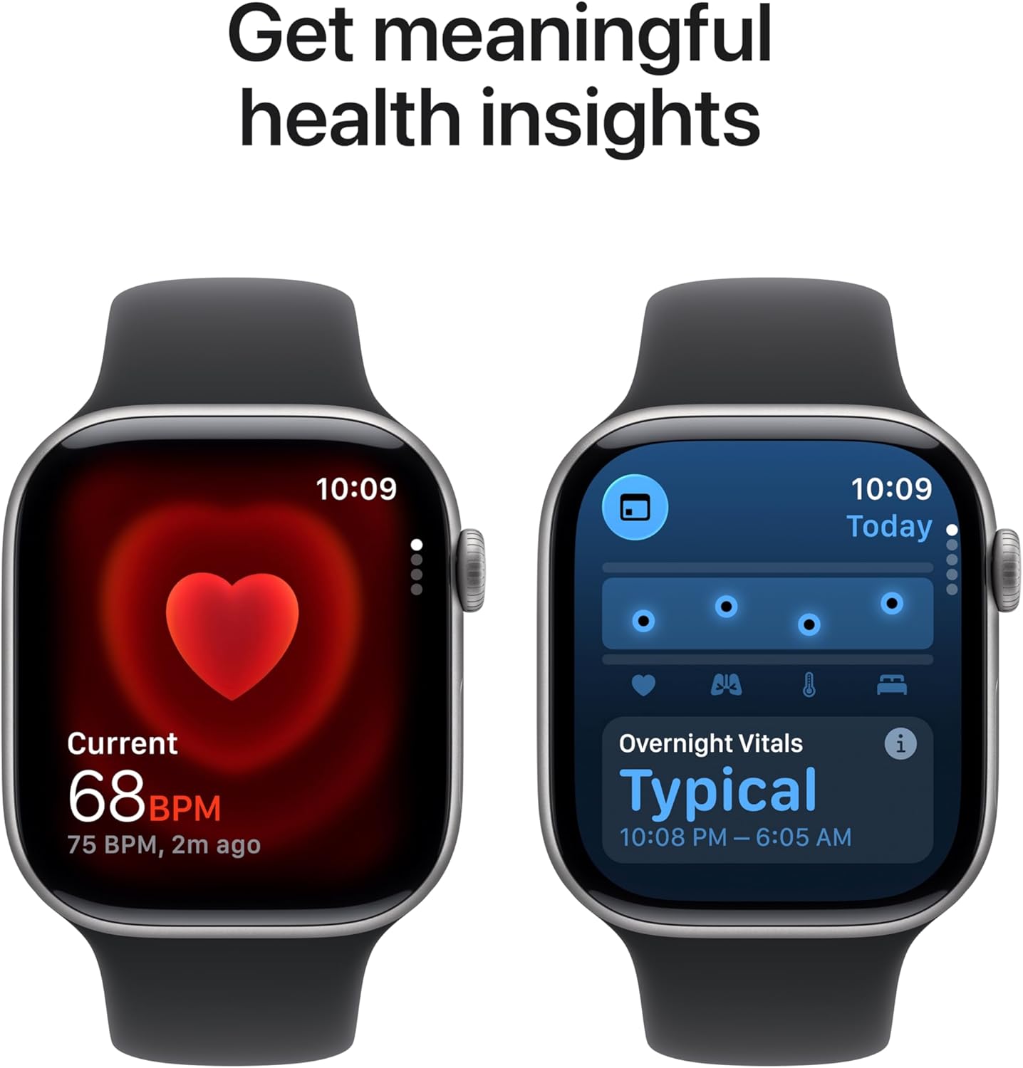 Apple Watch Series 11 GPS 46mm Smartwatch with Space Gray Aluminum Case with Black Sport Band - M/L. Sleep Score, Fitness Tracker, Health Monitoring, Always-On Display, Water Resistant