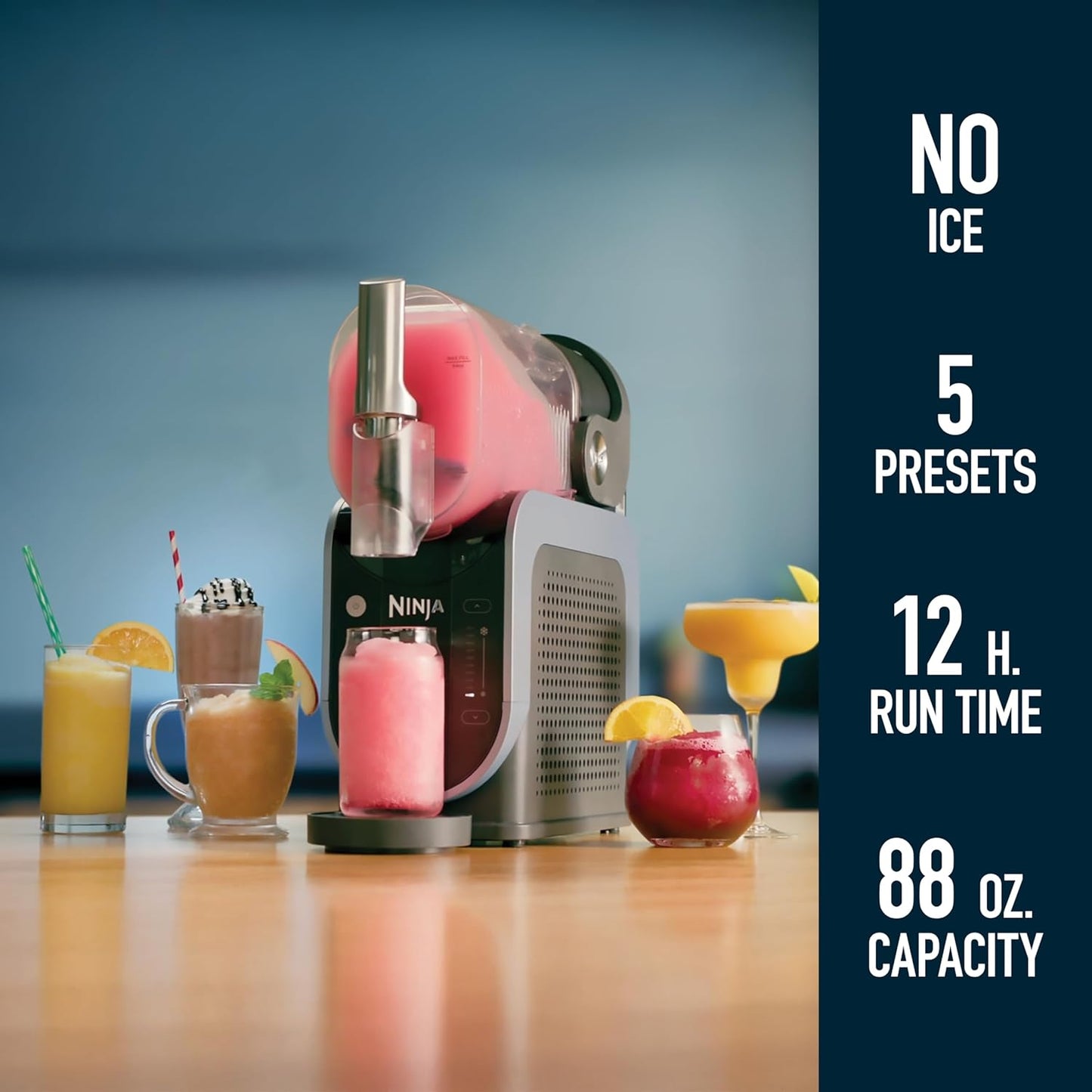 Ninja SLUSHi Frozen Drink & Slushie Machine with RapidChill Technology | 88 oz. Easy Fill Vessel | 5 Preset Programs | Make Margaritas, Frappés, & More | With Dishwasher Safe Parts | Black | FS301