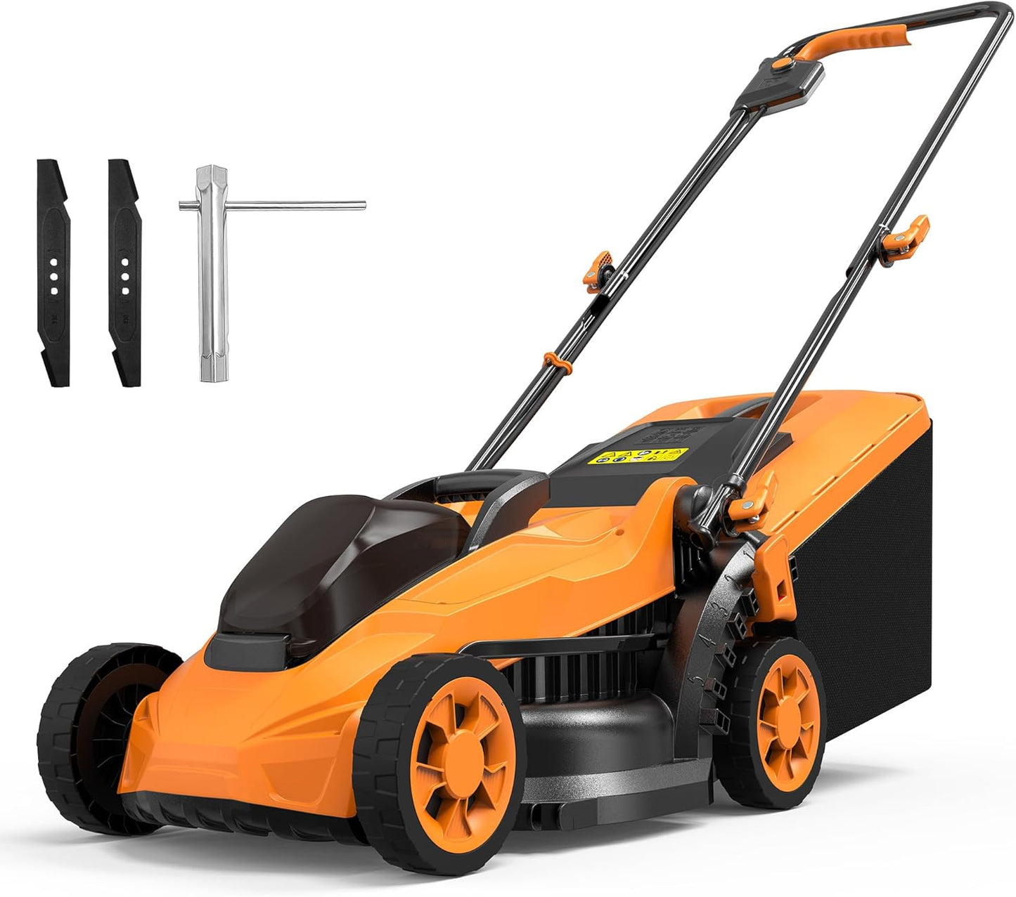 20V Cordless Lawn Mower (No Battery) Compatible with Dewalt 20V Max Battery, 14" Electric Lawn Mower with 5 Heights Adjustment, Brushless Electric Mower for Garden, Yard