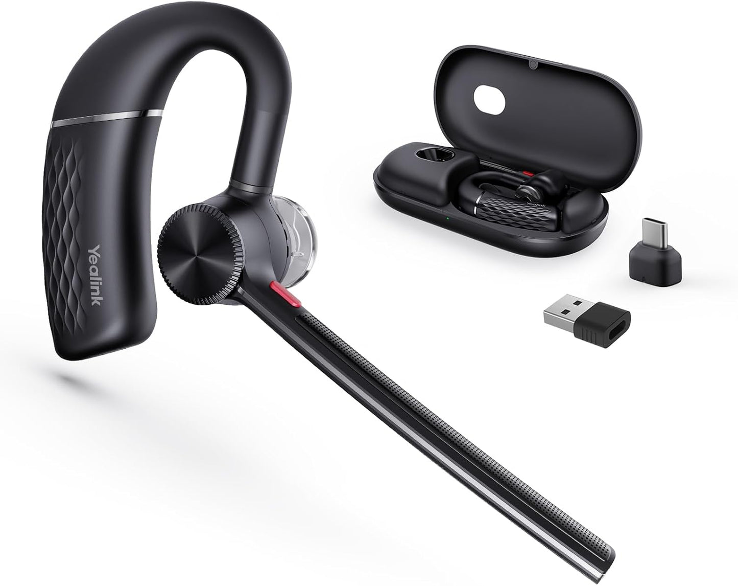 Yealink BH71 Pro Bluetooth Headset with USB-C/A Dongle, Teams Certified, Wireless Earpiece for Cell Phone,PC,Laptop,Noise Cancelling Microphone, Adjustable Ear Hook