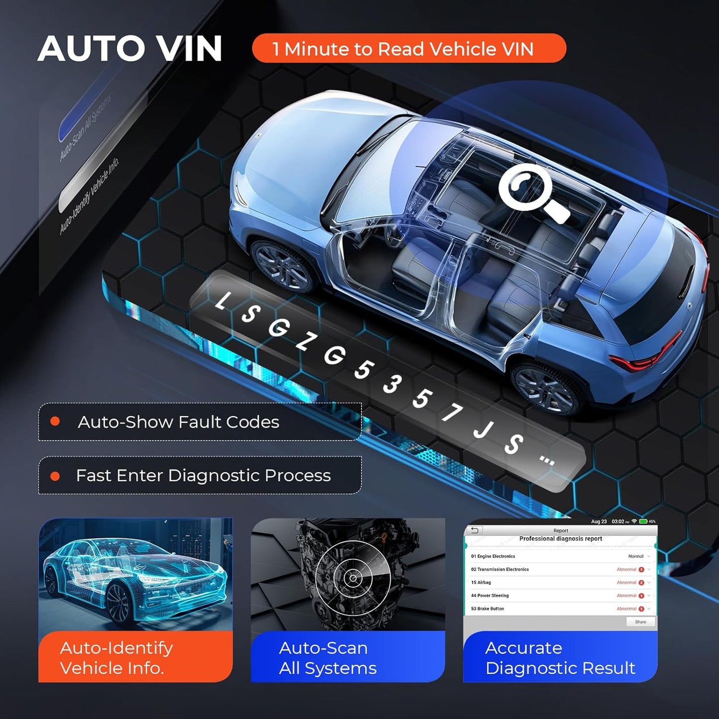 Launch CRP129X Plus 2026 OBD2 Scanner Diagnostic Tool, All System Car Scanner, 8 Reset Injector Coding/Throttle/SAS/Oil/EPB/BMS/TPMS Reset Diagnostic Scanner for All Cars, Free Update Scan Tool